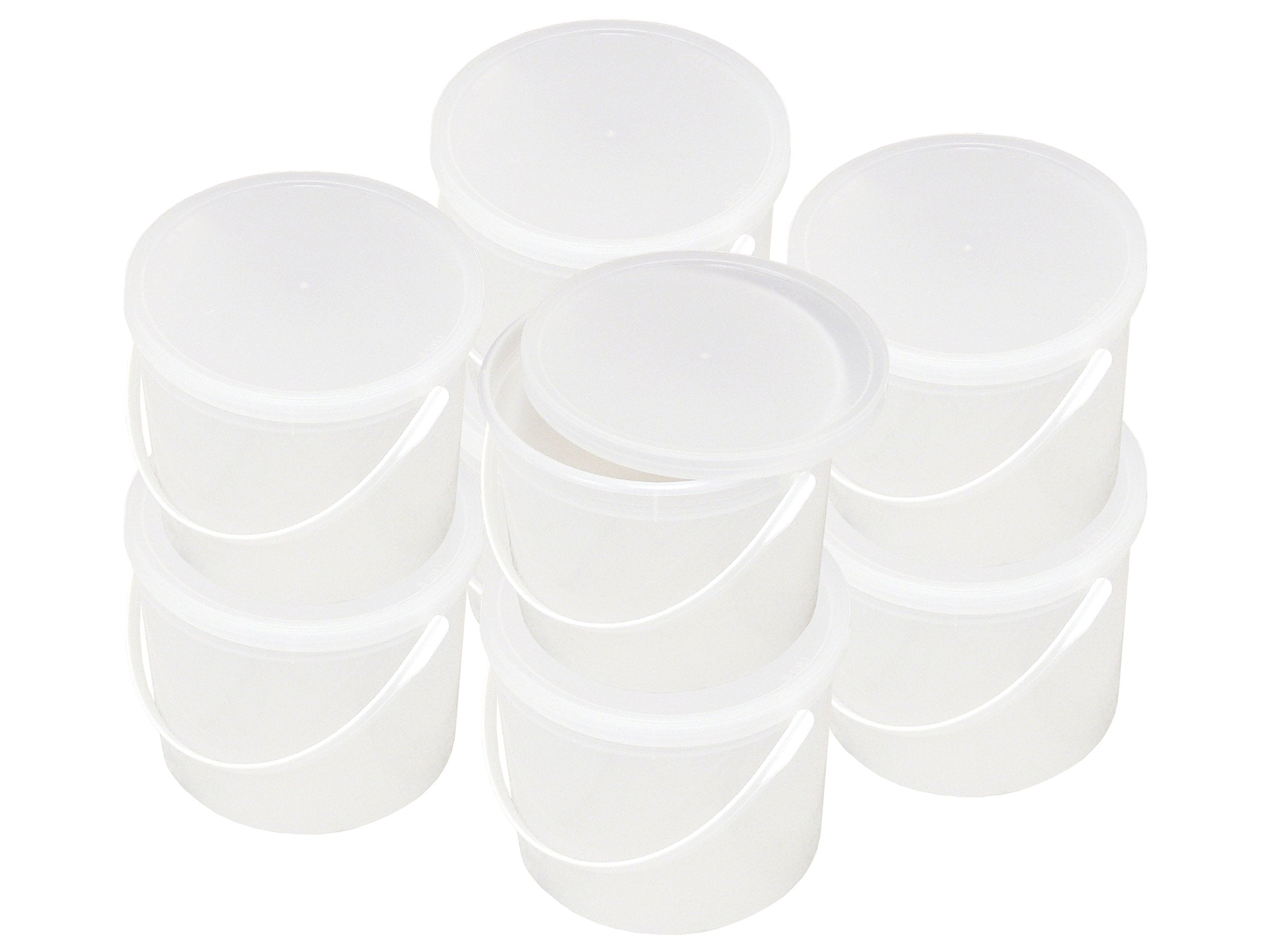 Poly Farm 1/2-Gal (64 Oz) Ice Cream Tub With Lid And Handle (8 Pack)
