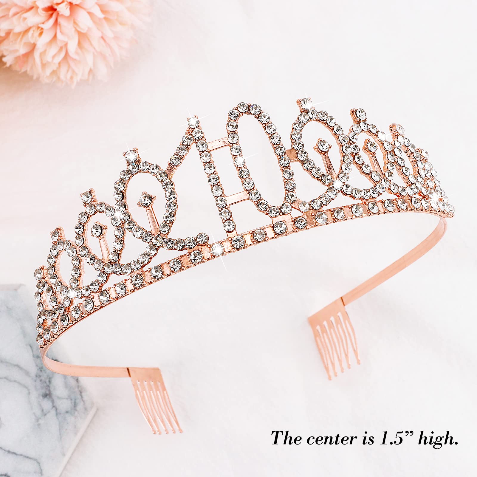 Cieher 10Th Birthday Crown, Sash + Pearl Pin Set - Decorations And Gifts For 10 Year Old Girl 'S Birthday Party Favors