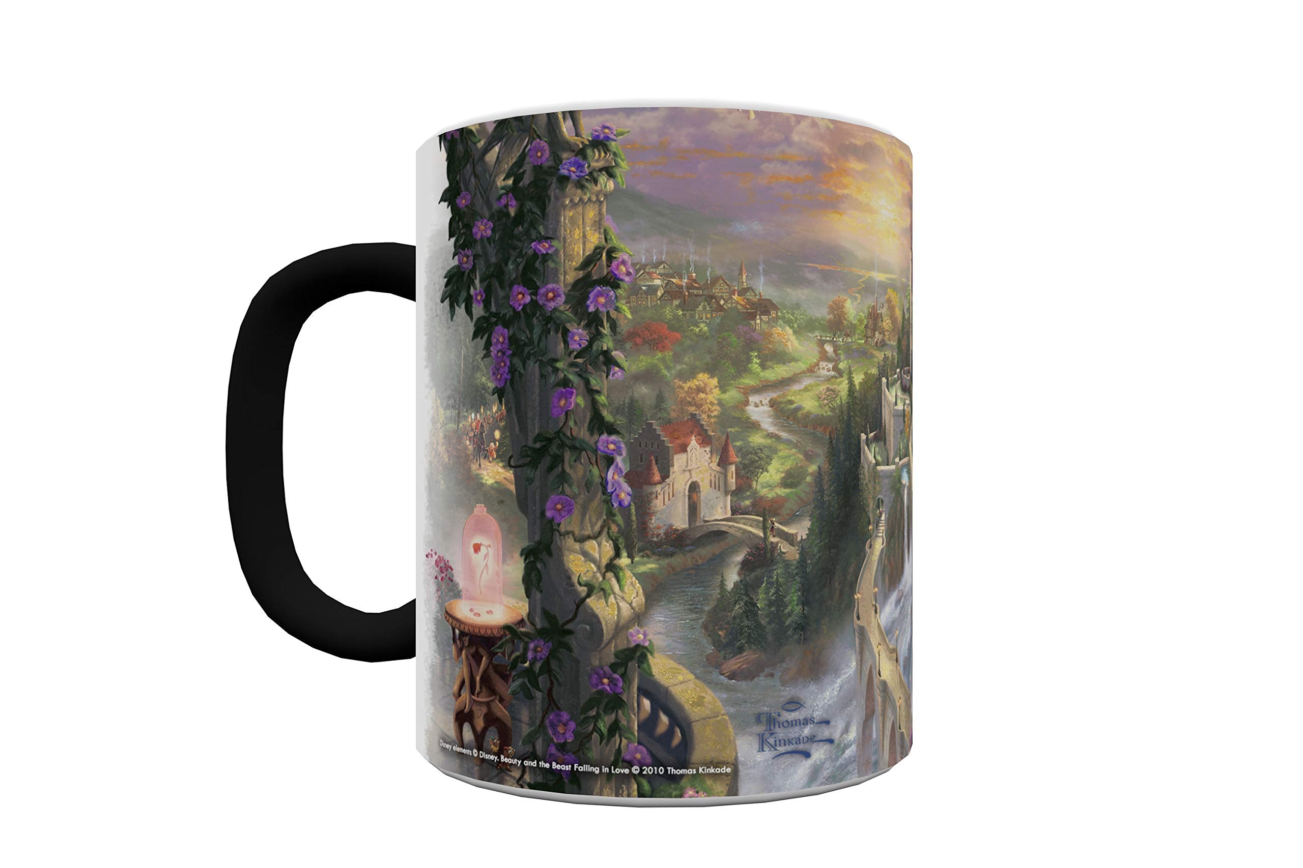 Thomas Kinkade's ''Beauty and the Beast Falling In Love'' Morphing Ceramic Mugs,11 ounces