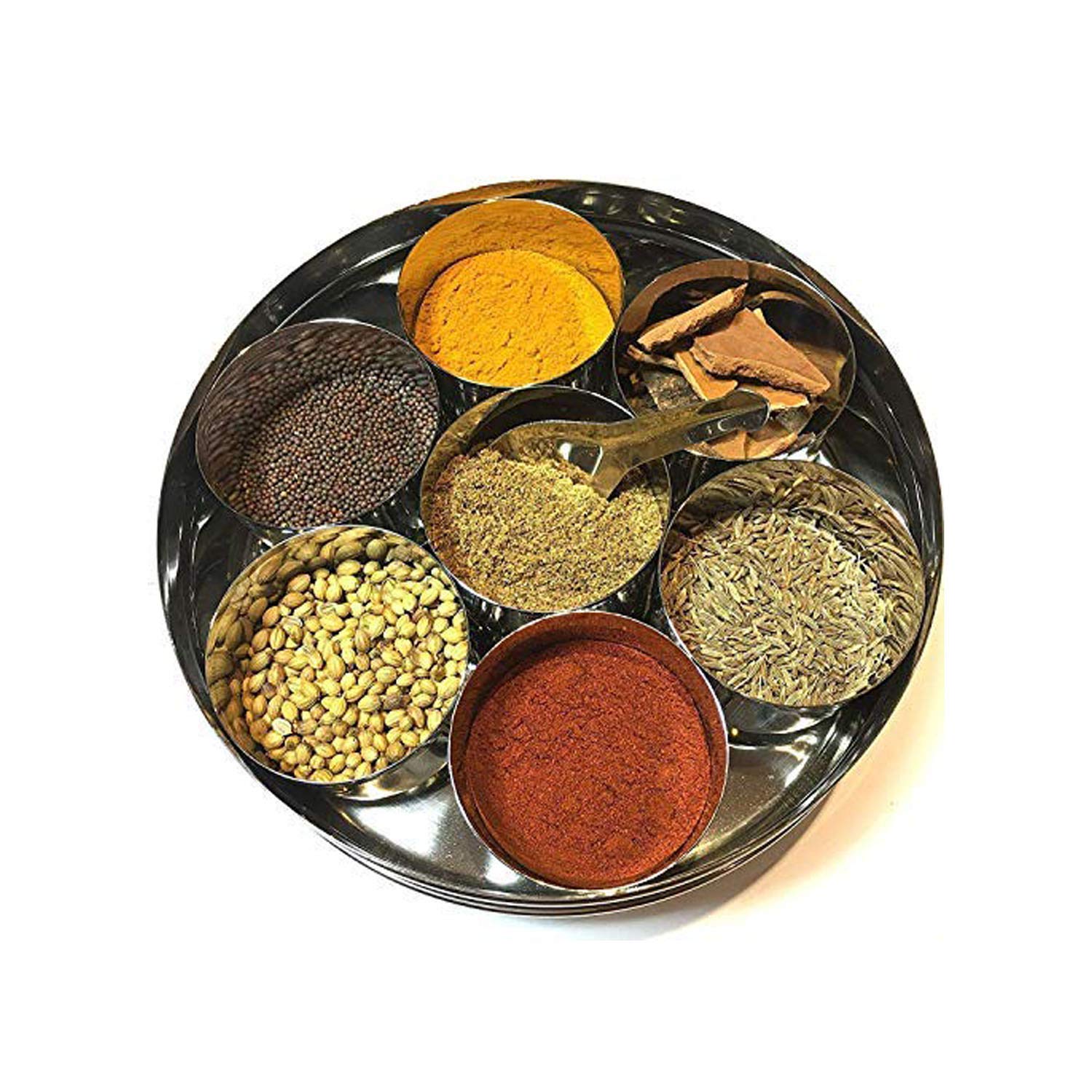 Stainless Steel Masala Dabba Spice Box,Spice Containers Masala Dabba 7 Compartments, Indian Spice Box, Kitchen Spice Box, Spice
