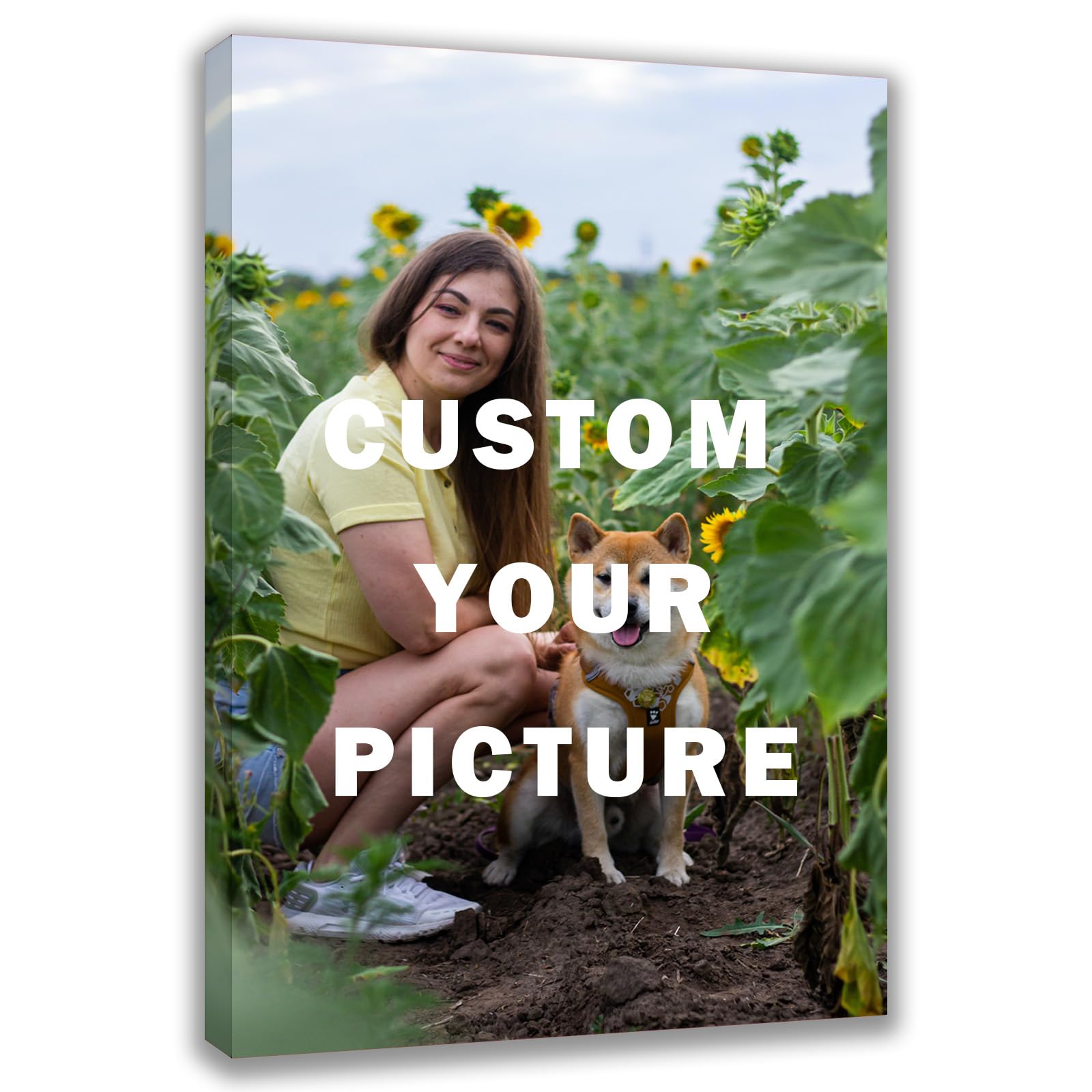 Custom Canvas Prints With Your Photos (12X24, Framed Canvas) Customized Wall Art Personalized Canvas Pictures For Pet/Family Gif
