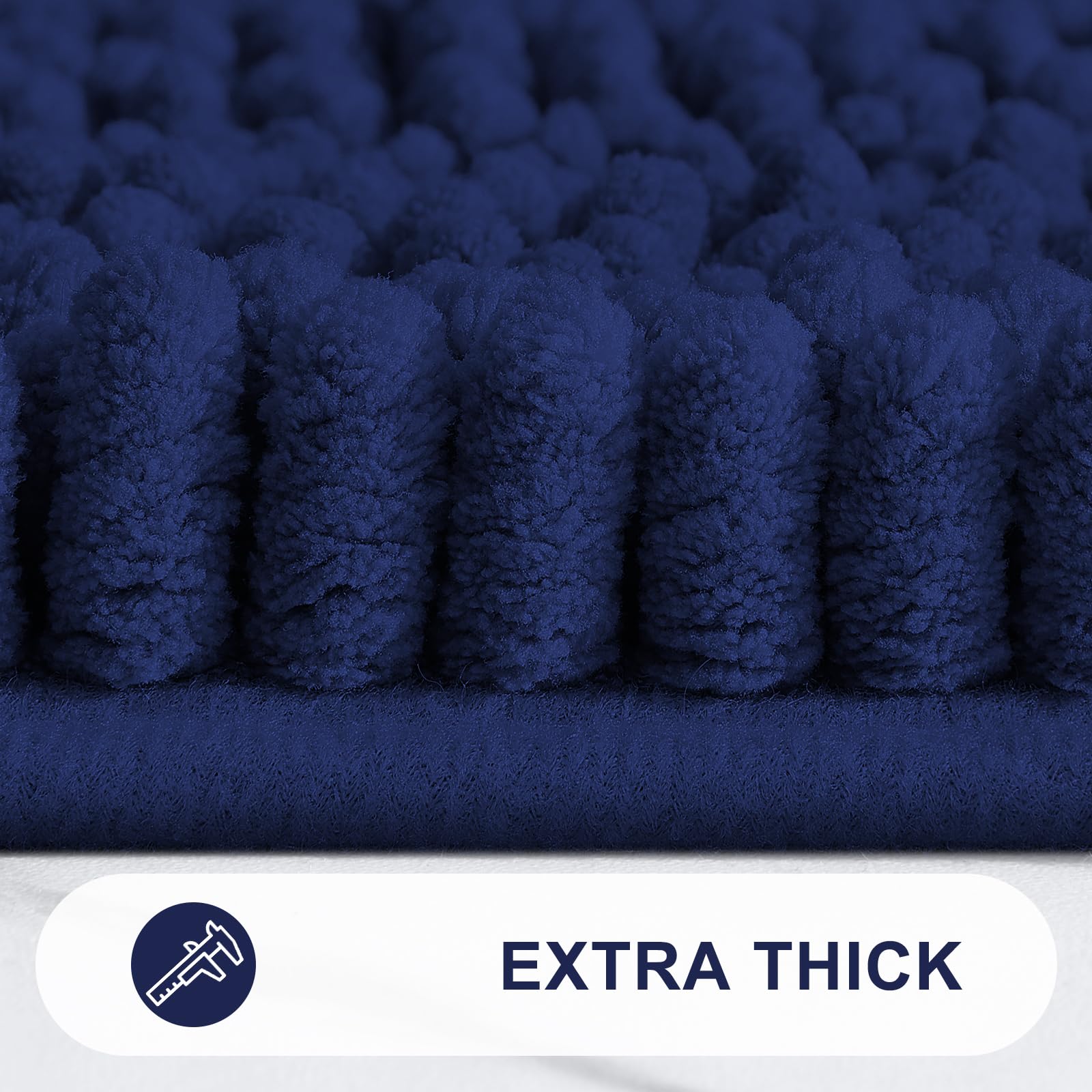 Grandaily Chenille Striped Bathroom Rugs 59X35, Extra Thick And Absorbent Bath Rugs, Non-Slip Soft Plush Shaggy Bath Carpet, Mac