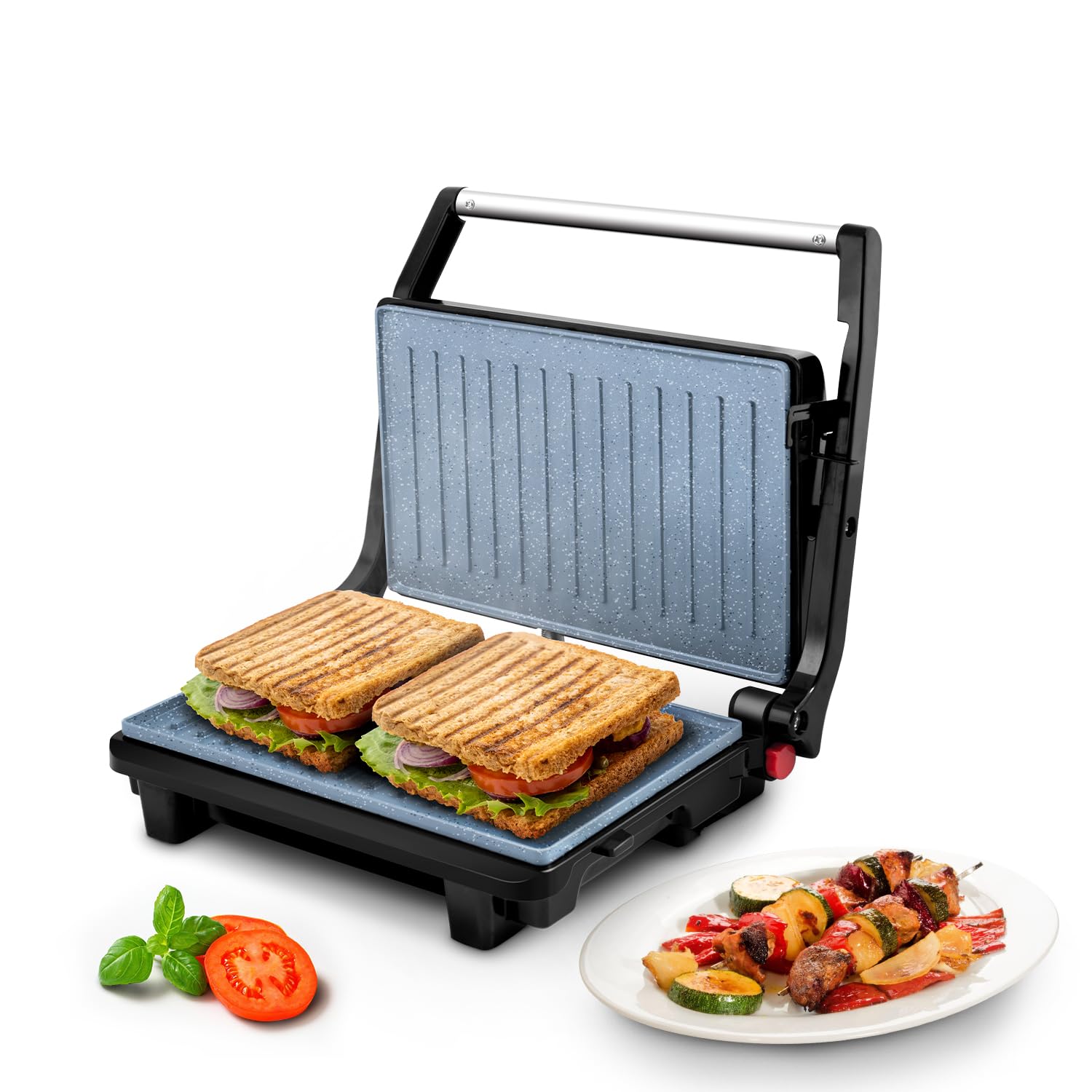 Wipro Elato Bs206 1000 Watt Ceramic Grill Sandwich Maker, Scratch Resistant, 180 Open Sandwich Griller, Auto Cutoff, Non Toxic B