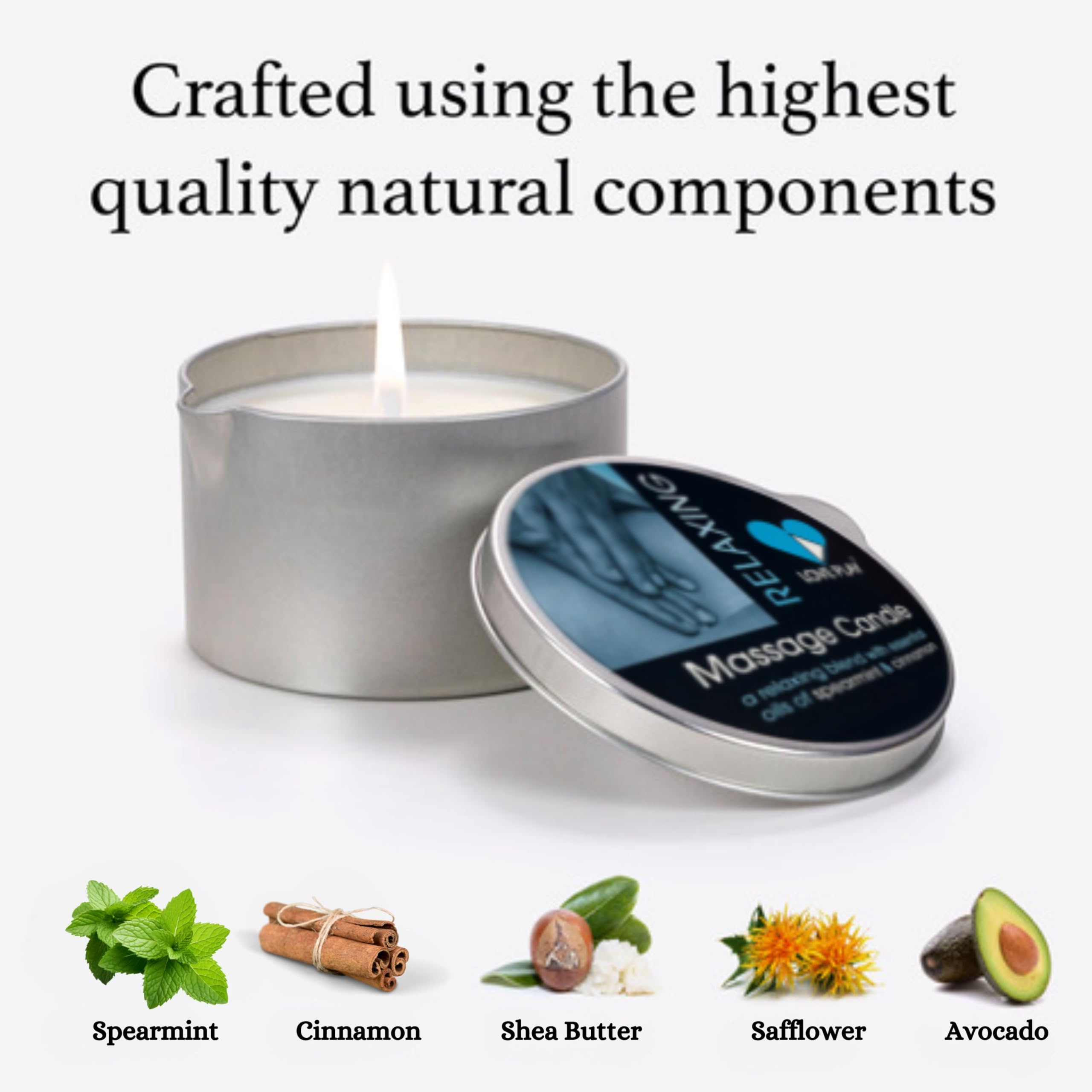 LOVE PLAY Relaxing Massage Candle - Moisturizing Body Oil Candle for Couples and Home Spa - Luxurious & Hydrating Skin Care Body