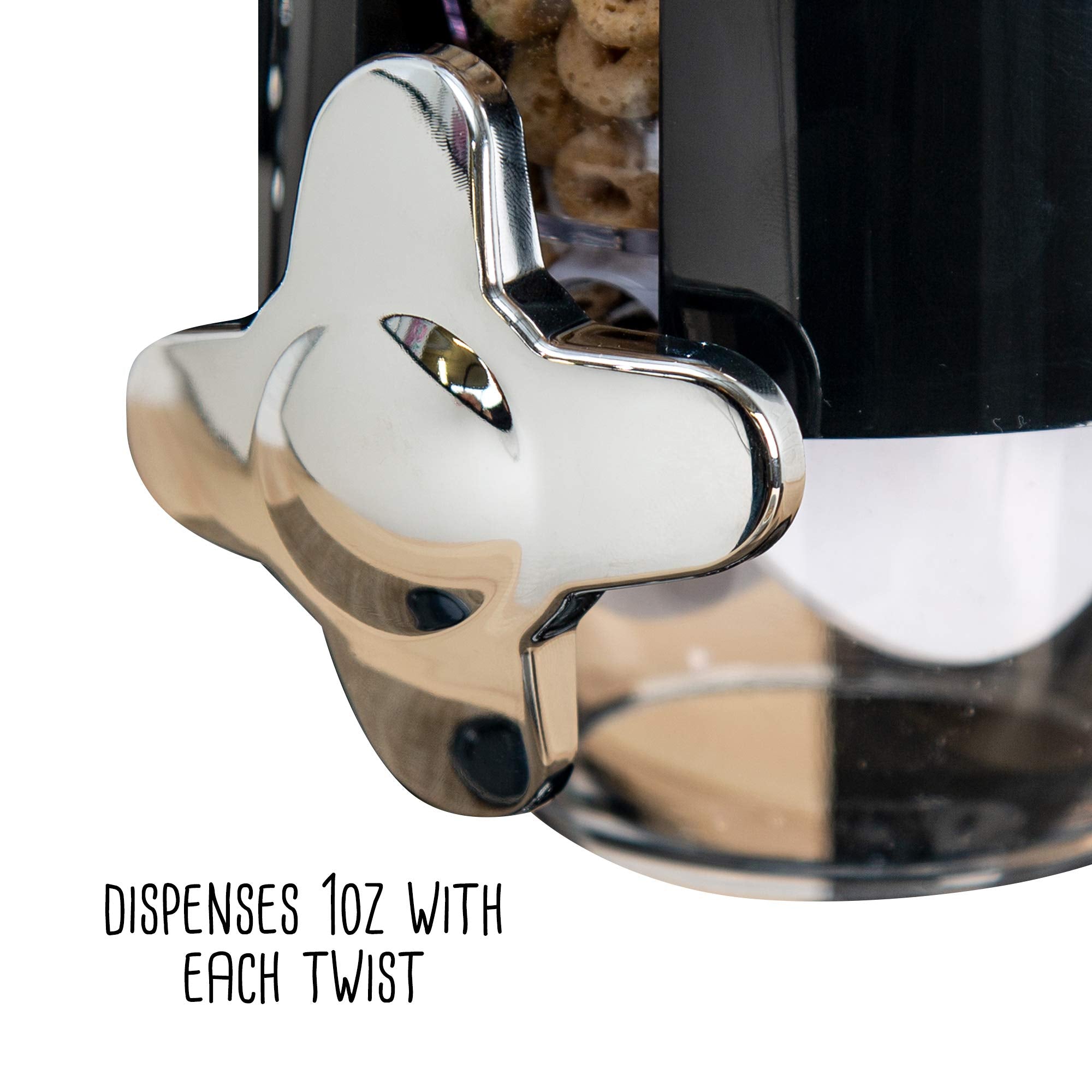 Zevro /Gat200 Indispensable Dry Food Dispenser, Dual Control, Black/Chrome, Kch-06121