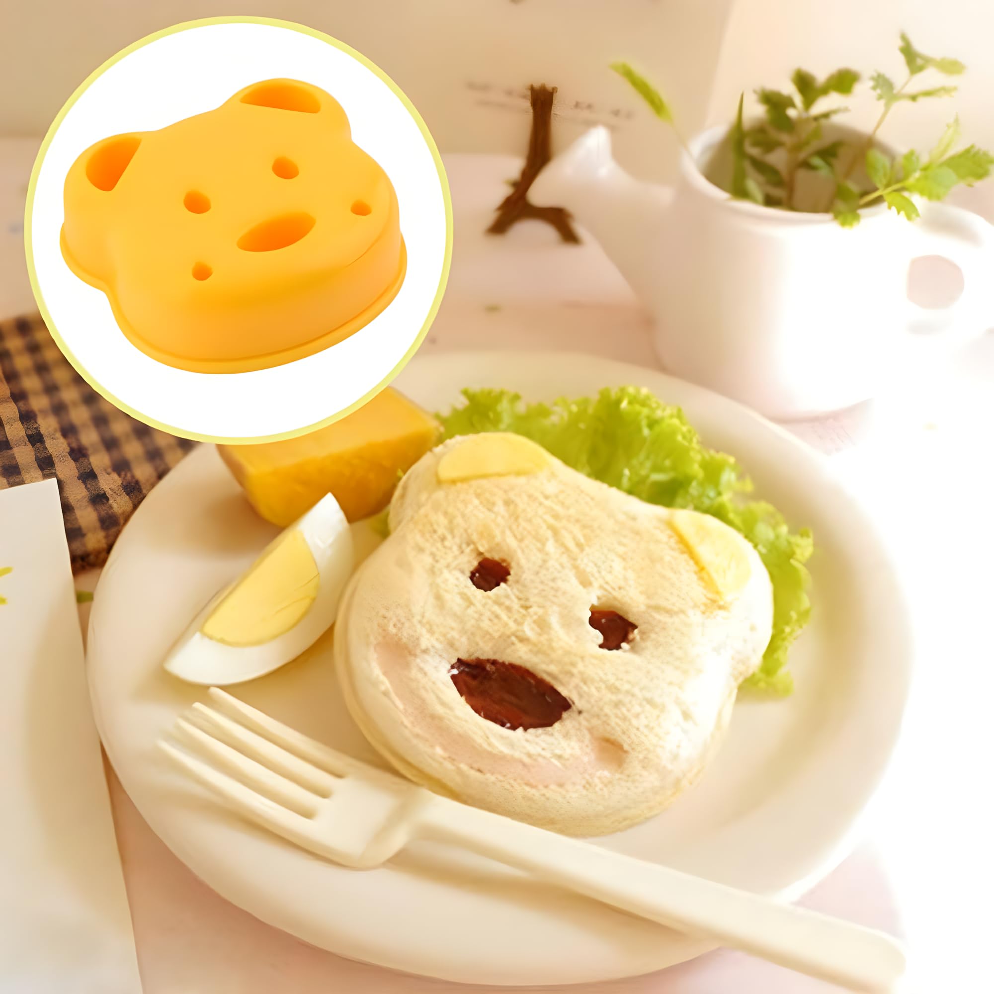 Yofan 7Pcs Bear Shape Sandwich Mold Cutters Set,Bread Sandwich Shapers Maker For Kids