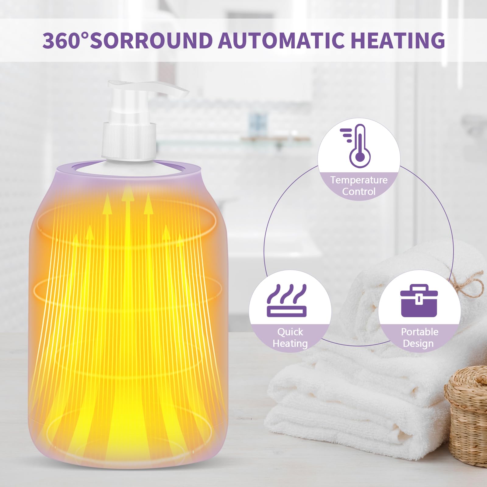 Yofuly Oil Warmer For Massage With Face Roller Set, Professional Massage Oil Warmer Heater For Massage Therapy With Two Bottles,