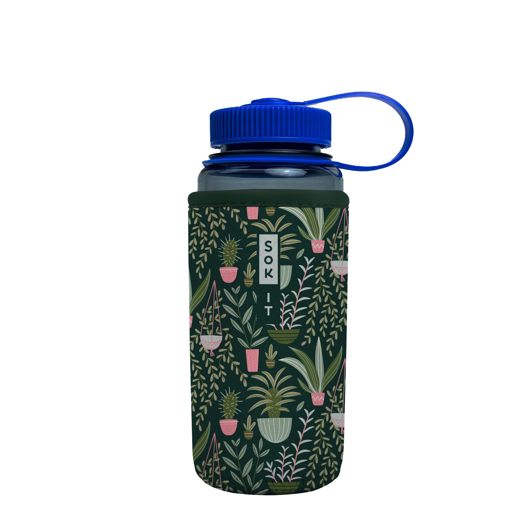 Sok It BotlSok Water Bottle Sleeve Insulated Neoprene Cover (Green Living, Fits 16oz CamelBak or Nalgene)