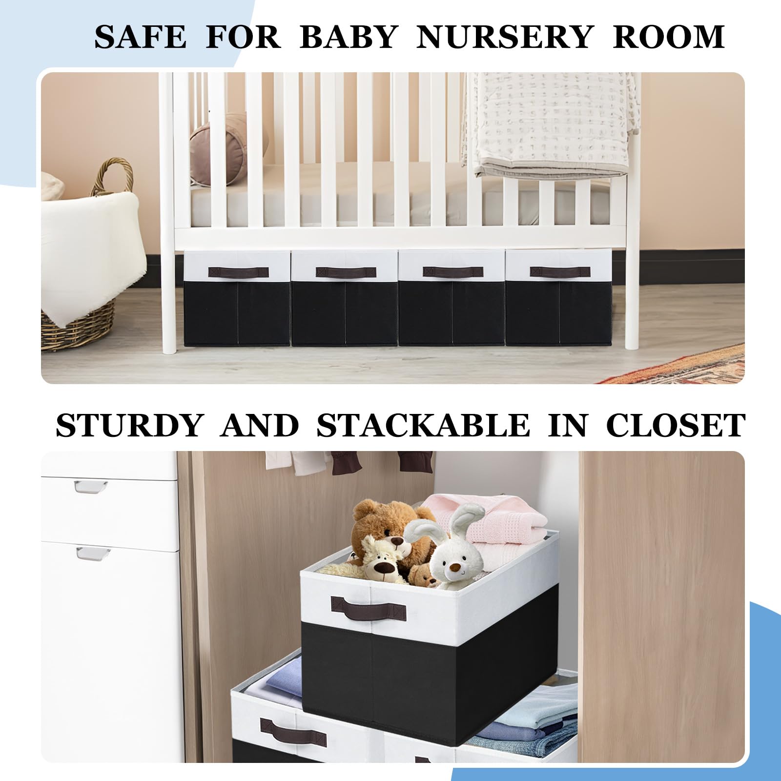 Criusia 6 Pack Closet Organizers And Storage Bins, Cute Dorm Room Essentials For Clothes Beddings Bags, Under Bed Storage Contai