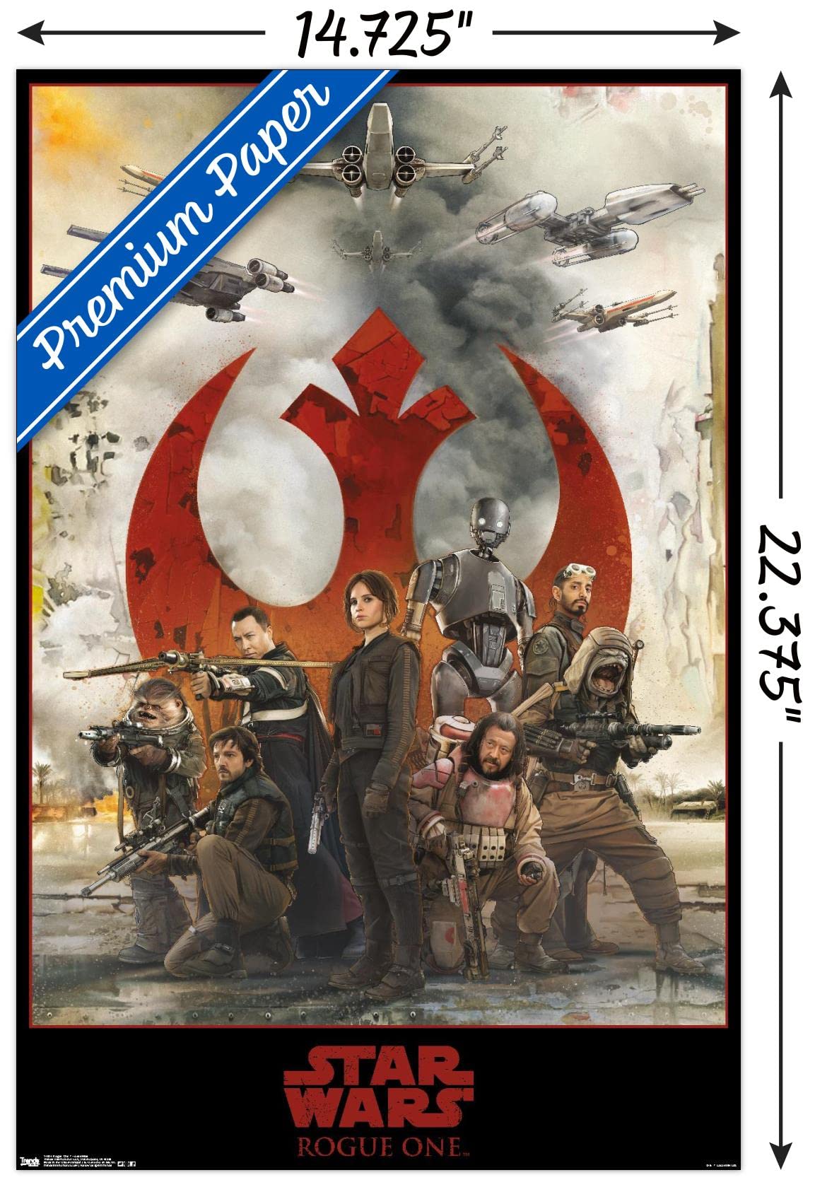 Trends International Star Wars: Rogue One - Assemble Wall Poster, 14.725'' X 22.375'', Premium Unframed Version
