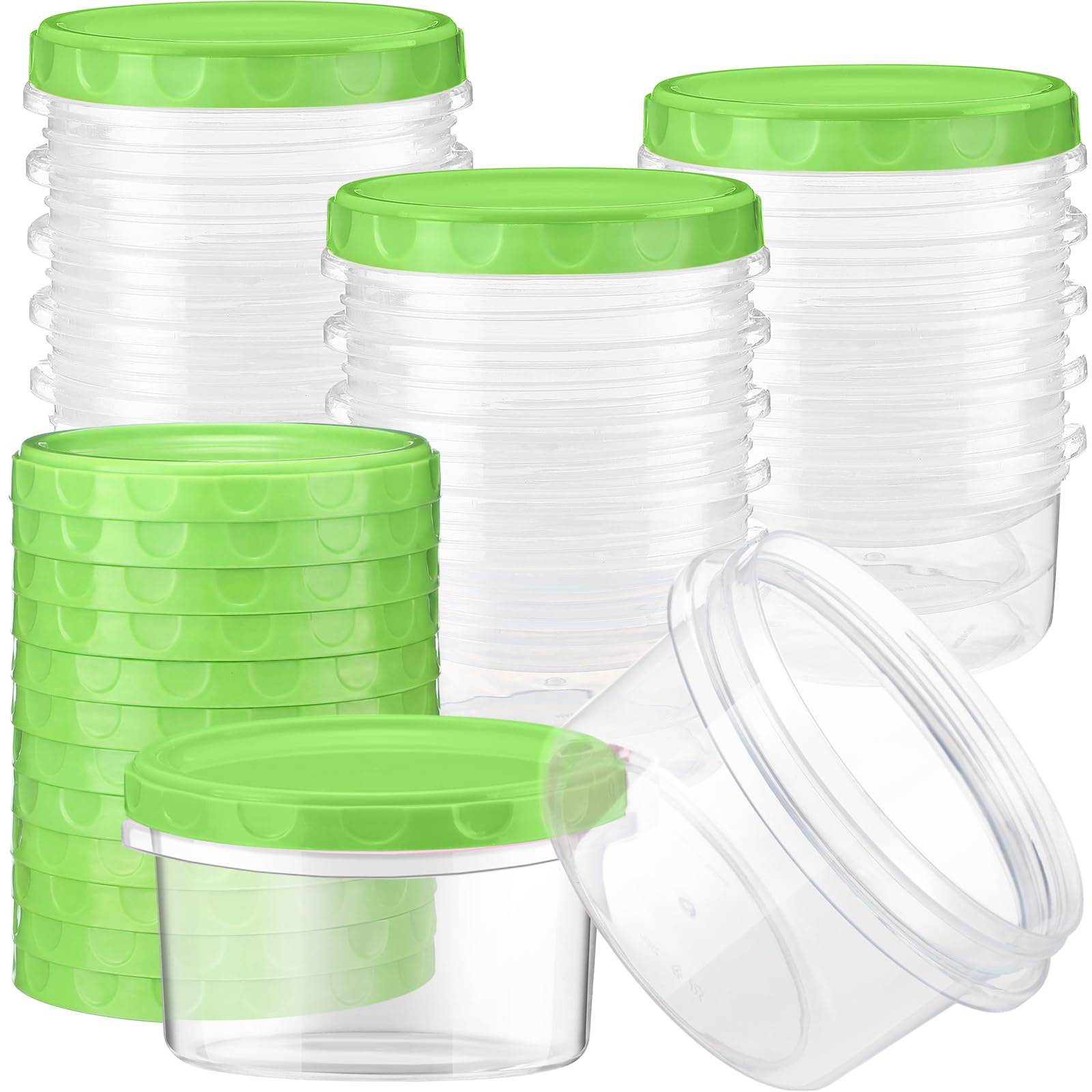 Sieral 16 Pack 8 oz Freezer Containers with Lid Reusable Deli Freezer Storage Containers Stackable Plastic Ultra Thick Twist Top