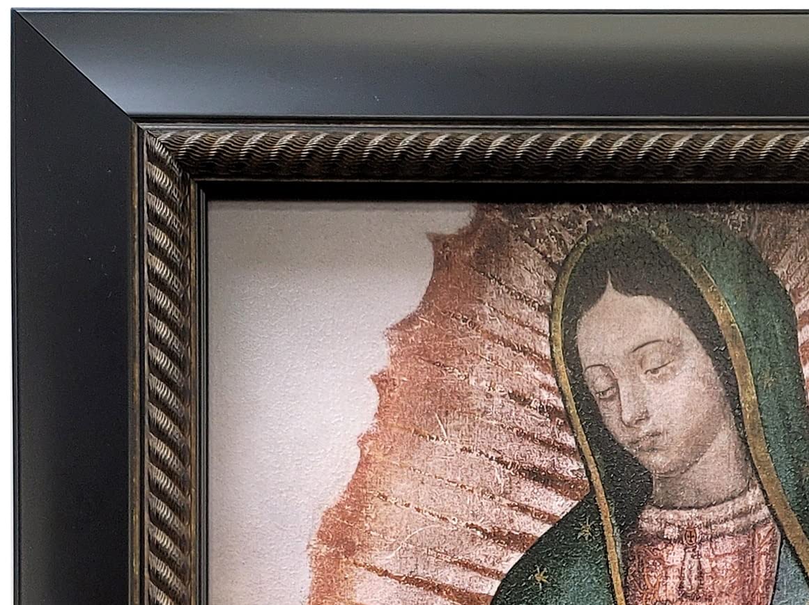 Moms Art Studio - Virgen De Guadalupe Wall Decor 44 X 27.75 Inches, Virgin Mary Print, Museum Look Art Frame, Artists Acrylic Co