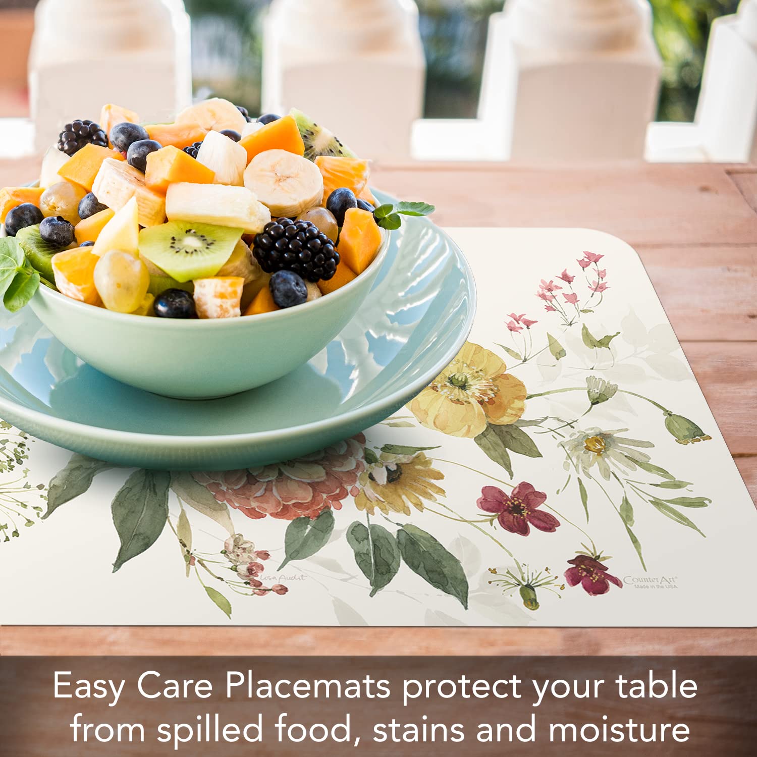 Counterart Blessed By Nature 4 Pack Reversible Easy Care Flexible Plastic Placemats Made In The Usa Bpa Free Pvc Free Easily Wip