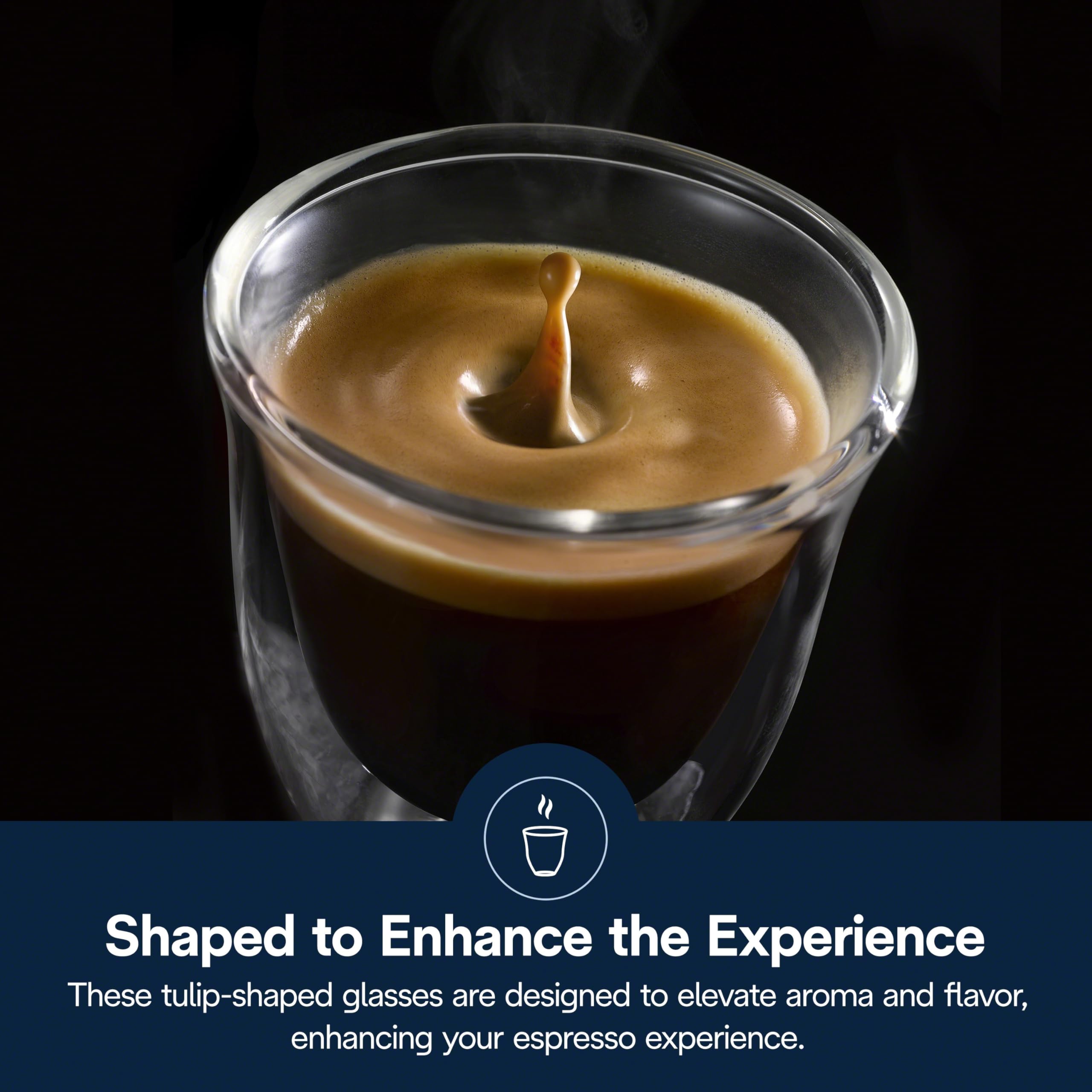 De'Longhi DeLonghi Double Walled Thermo Espresso Glasses  Set of 2  Regular  Clear  60 milliliters