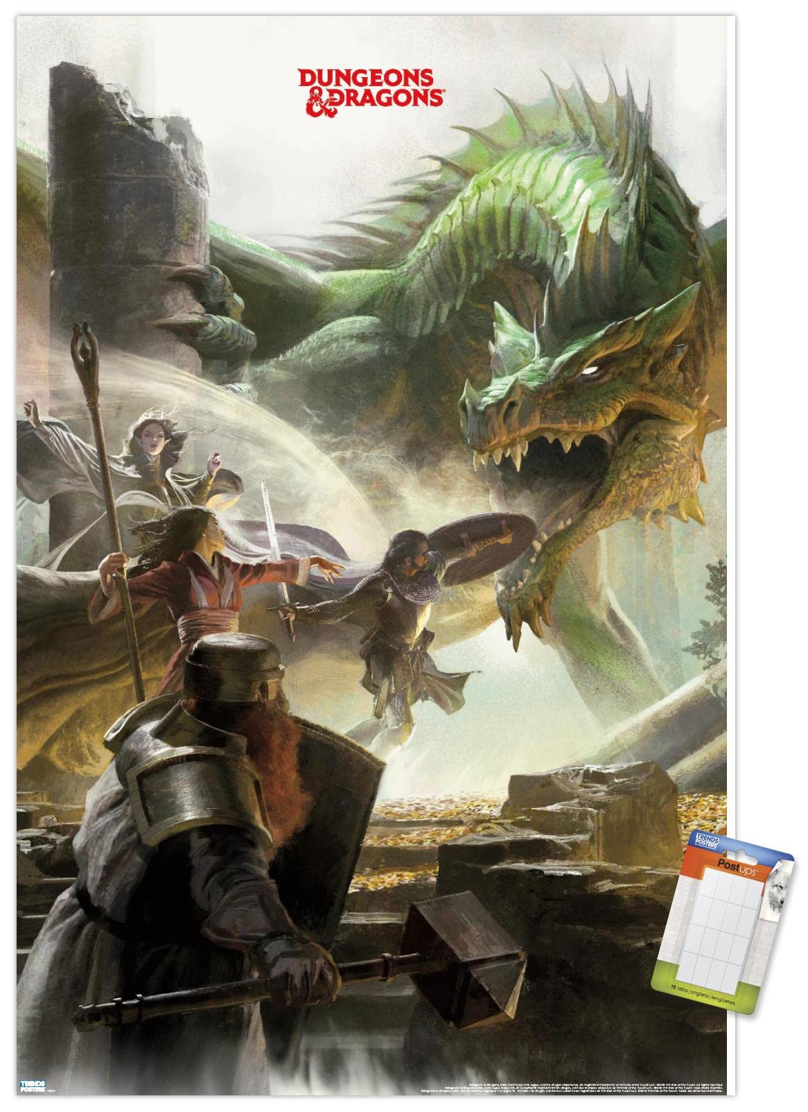 Trends International Dungeons And Dragons - Adventure Wall Poster, 22.375'' X 34'', Poster & Mount Bundle