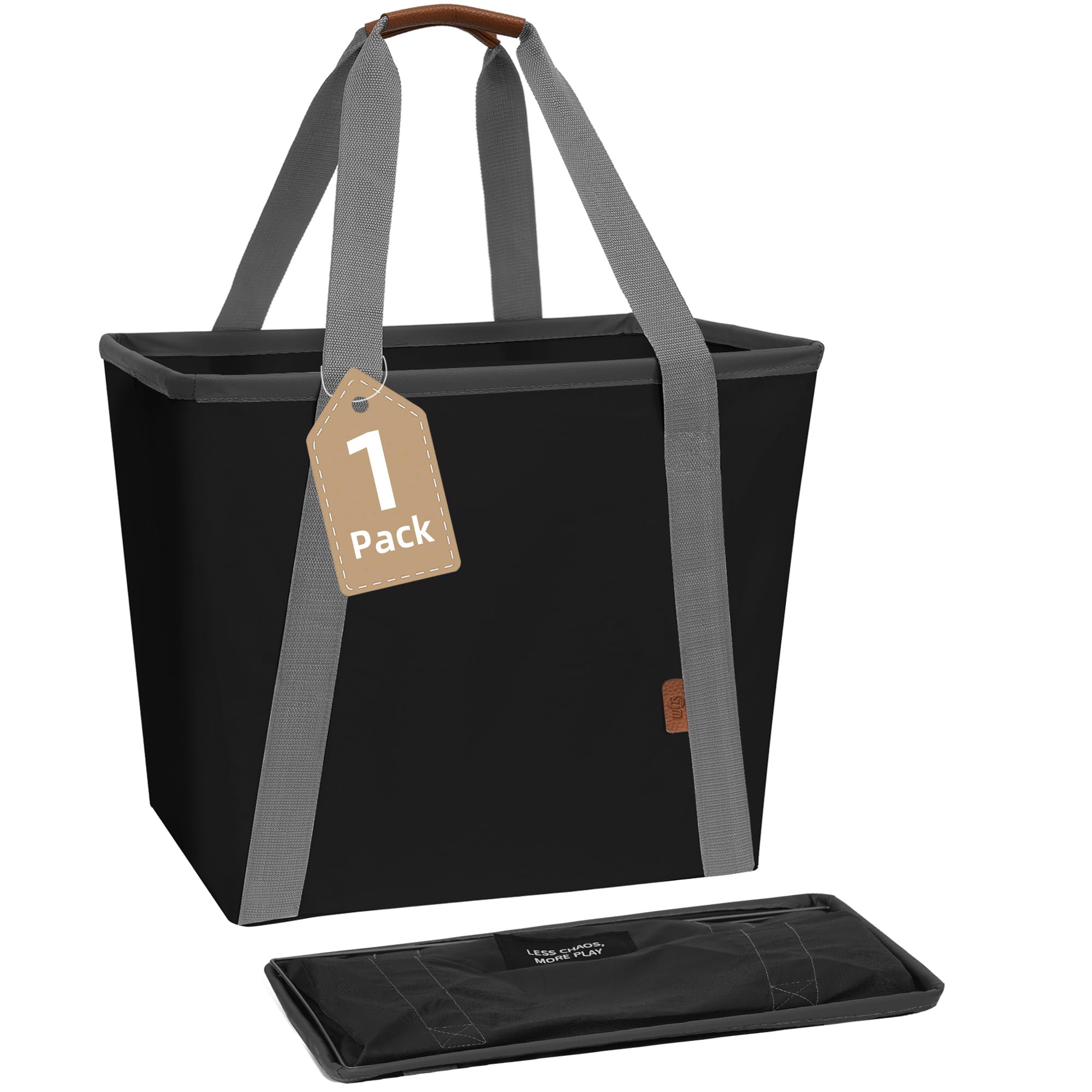 Storage Maniac Collapsible Laundry Caddy, 64L (17 Gal) Large Collapsible Laundry Basket With Sturdy Metal Wire Frame, Long Carry