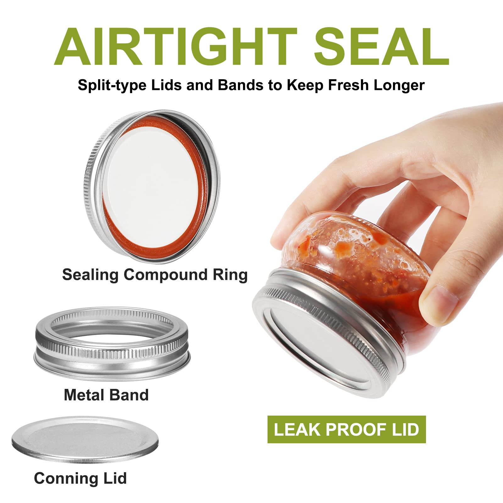 Betrome 4 Oz Mason Jars, 24 Pack 120Ml Glass Canning Jars With Regular Mouth Lids, Glass Jars Storage Containers For Overnight O