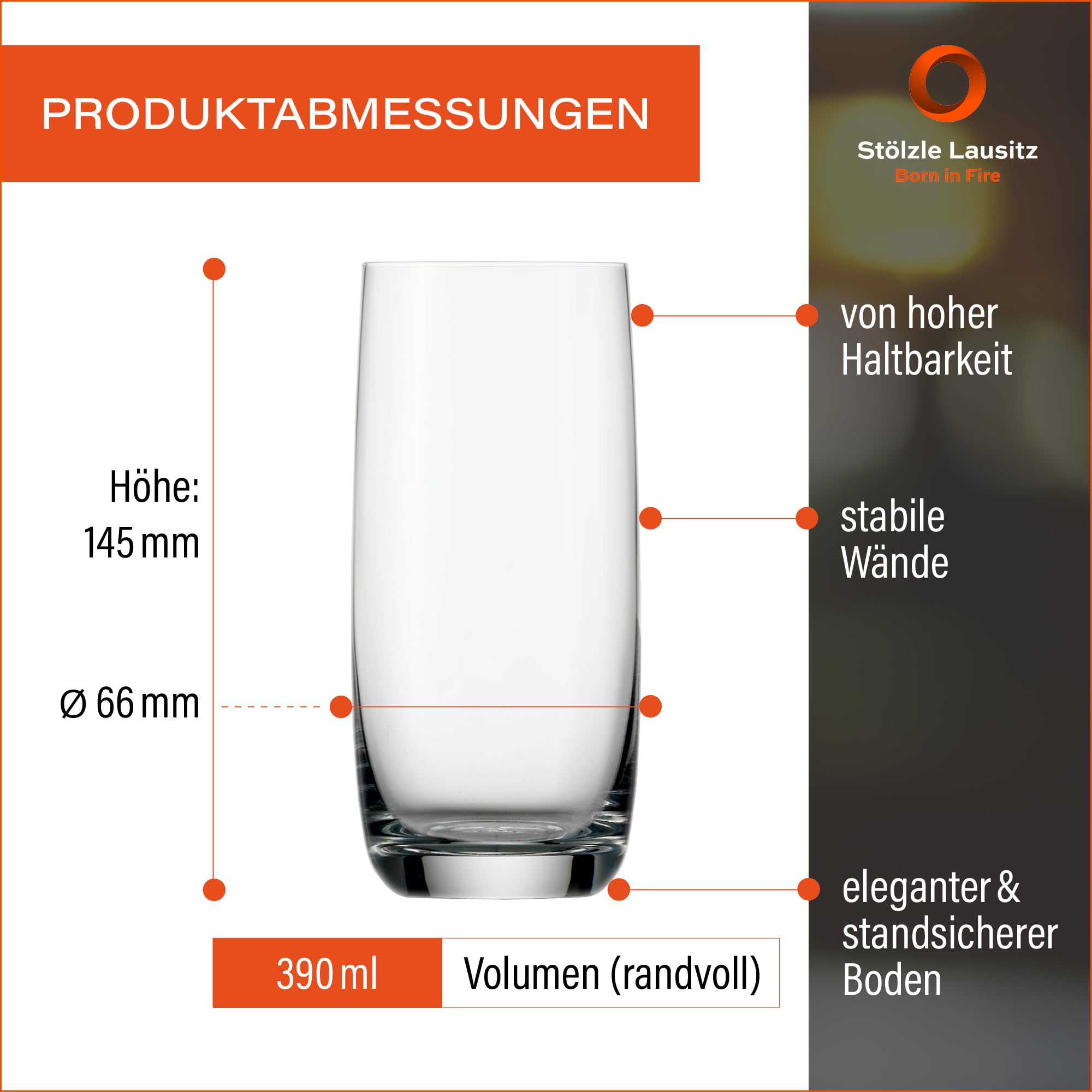 Stlzle_Lausitz Weinland Glasses, 390Ml, Transparent/Green