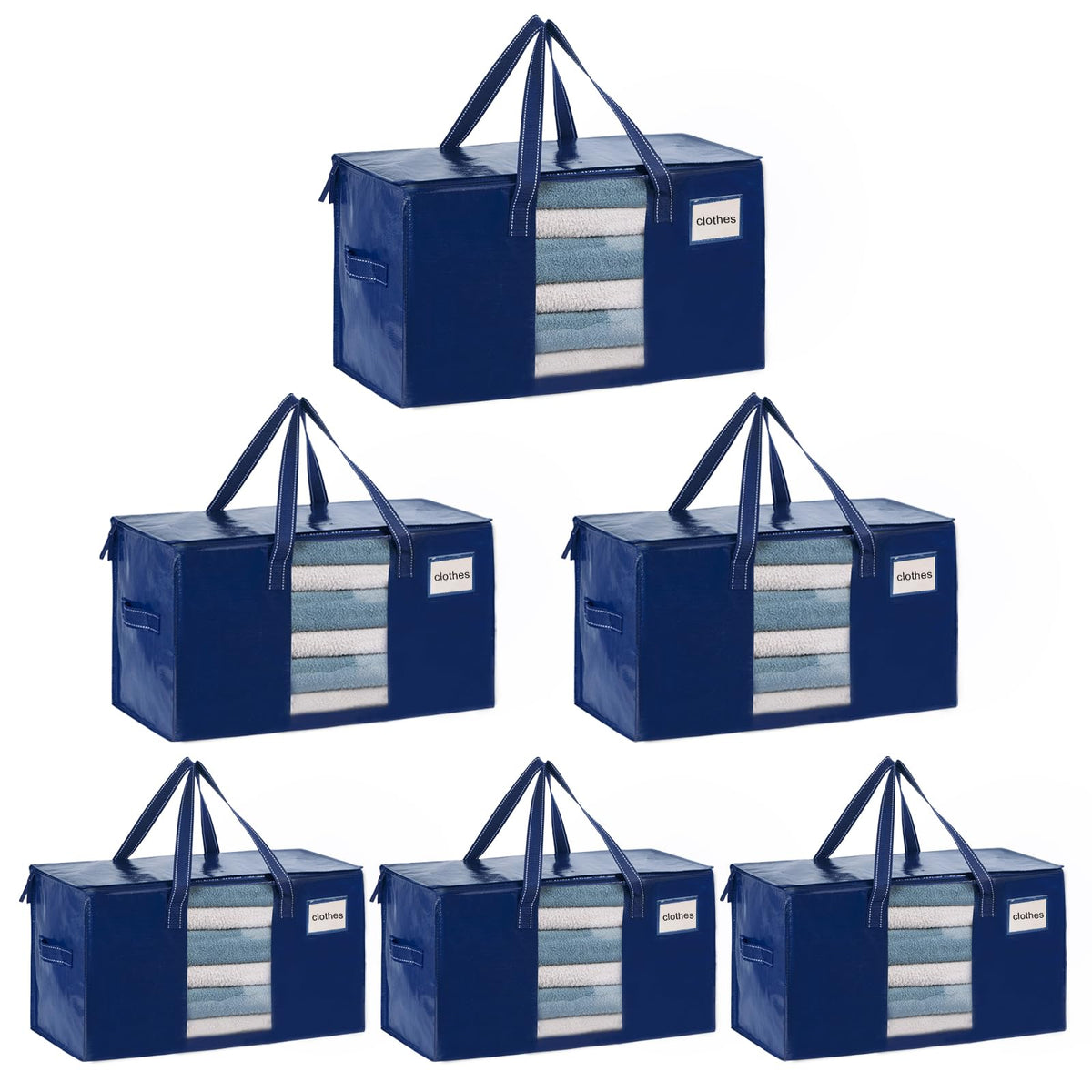 VENO 6 Pack Moving Bags, Comforter and Blanket Storage Bags for Closet, Moving Boxes, Boxes with Lids Alternative, College Dorm