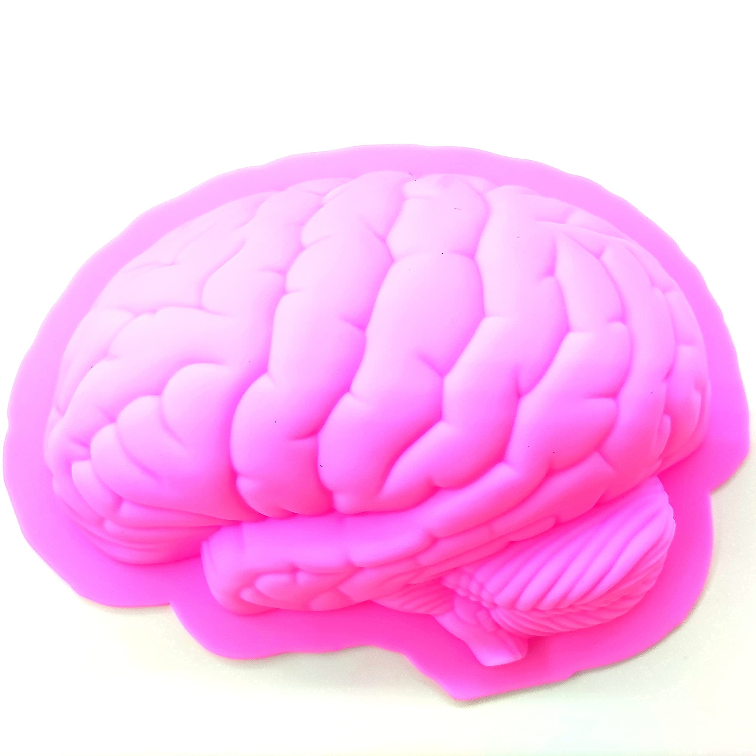 Xianglangsuccess Halloween Brain Shaped Zombie Baking Mold Silicone Cake, Candy, Soap, Pudding, Chocolate Mold Decoration