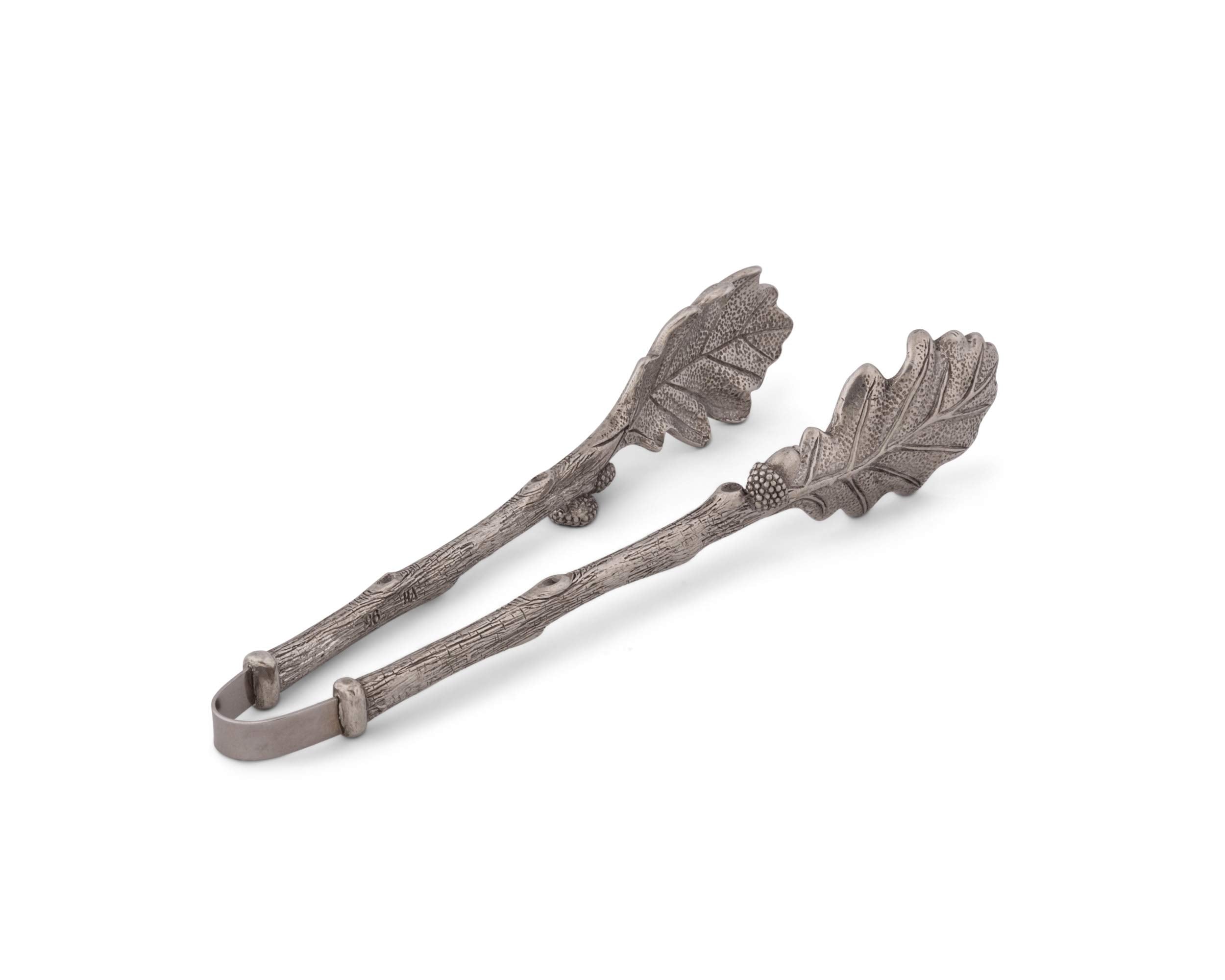Vagabond House Pewter Oak Leaf Pattern Ice/Bread/Bar Tongs 8''Long X 3''Wide X 1''Tall