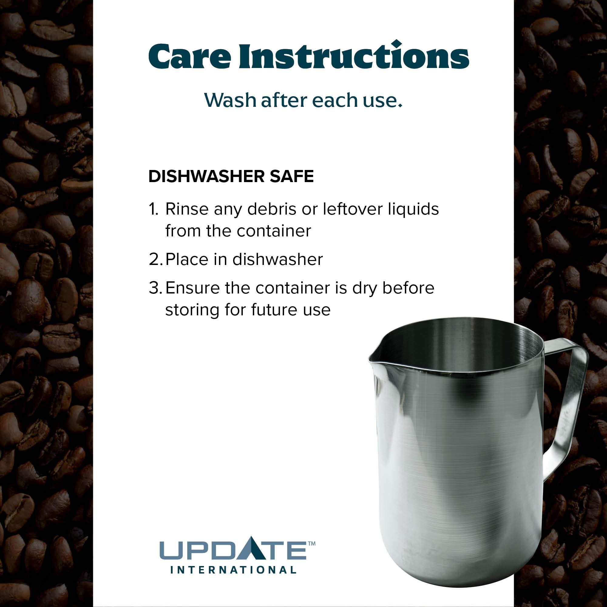 Update International (Ep-33) 33 Oz Frothing Pitcher, Stainless Steel