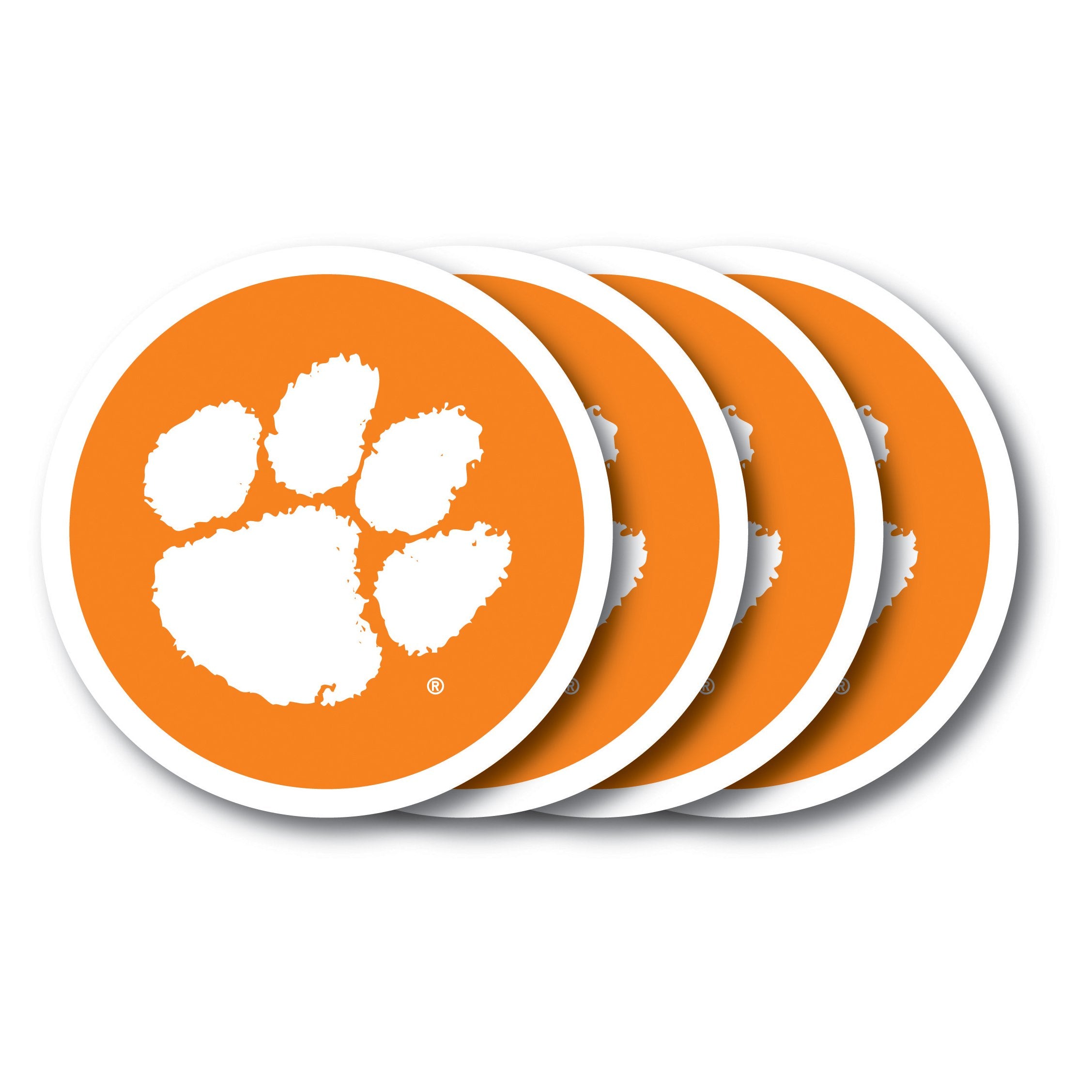 Duck House Ncaa Clemson Tigers Vinyl Coaster Set (Pack Of 4) 4
