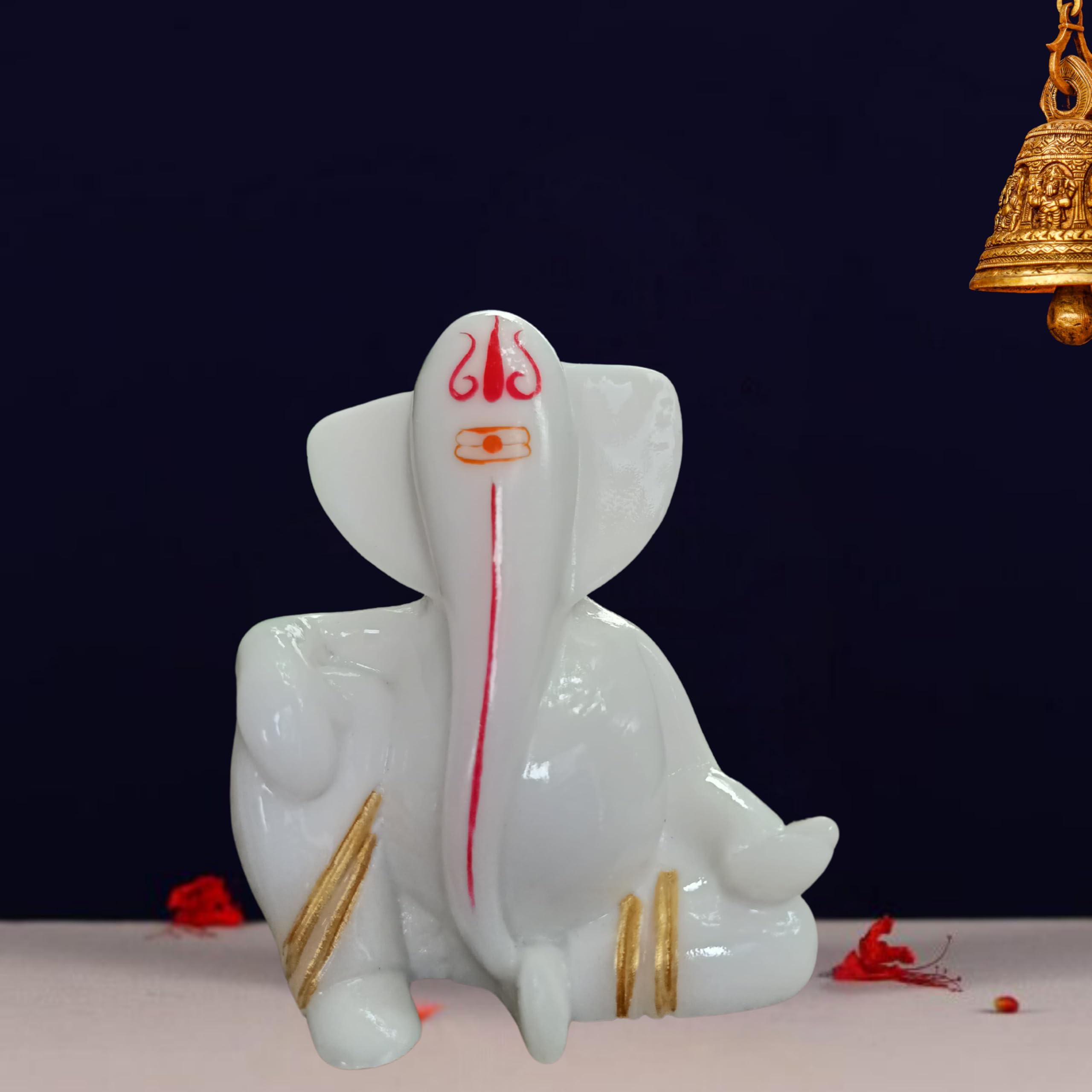 Niraj Art Marble Ganesh Ji Idol  Handcrafted Statue For Home Temple And Pooja Room