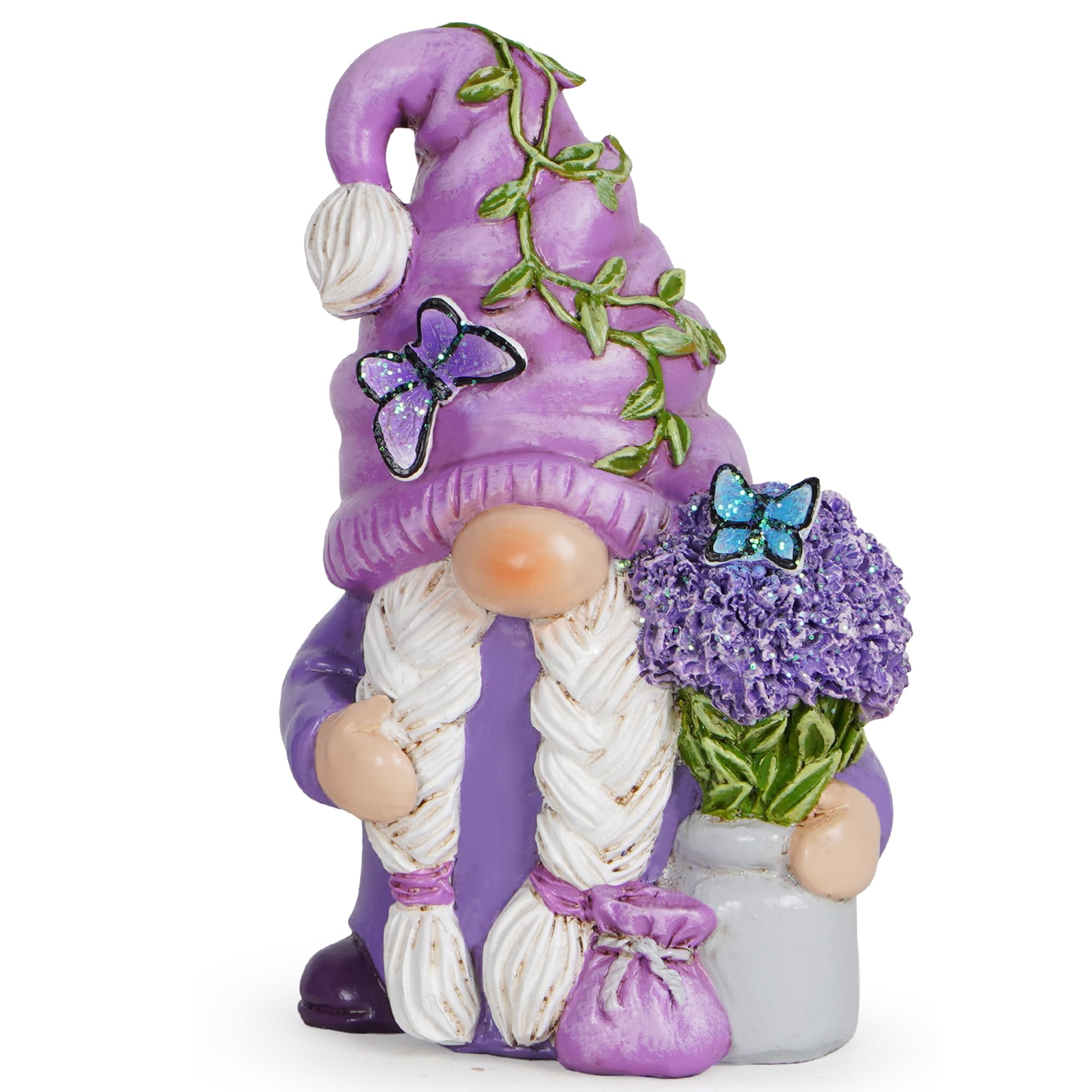 Hodao Lavender Dream Gnome - Purple Fragrance Wonderland Journey Spring Swedish Tomte Elf Dwarf Figurines Summer Gnome Indoor Ho