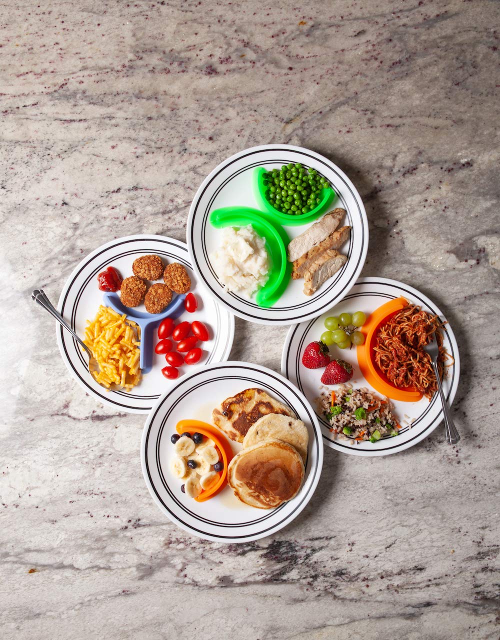 Food Cubby Plate Divider 2 Pack Green - Food Separator - Food Safe Silicone