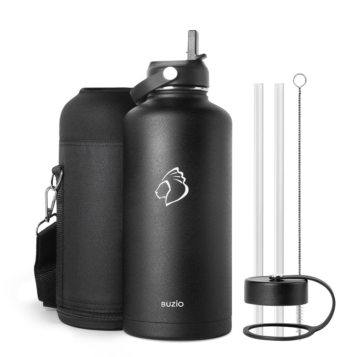 Buzio Vacuum Insulated Stainless Steel Water Bottle 87Oz (Cold For 48 Hrs/Hot For 24 Hrs) Half Gallon Bpa Free Double Wall Trave