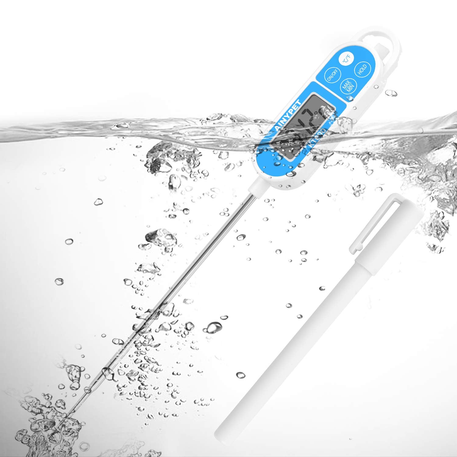 Gxstwu Kt800 Ipx7 Waterproof Meat Thermometer Digital Instant Read Food Thermometer With Minmax Hold Function, 1 Pack, Blue