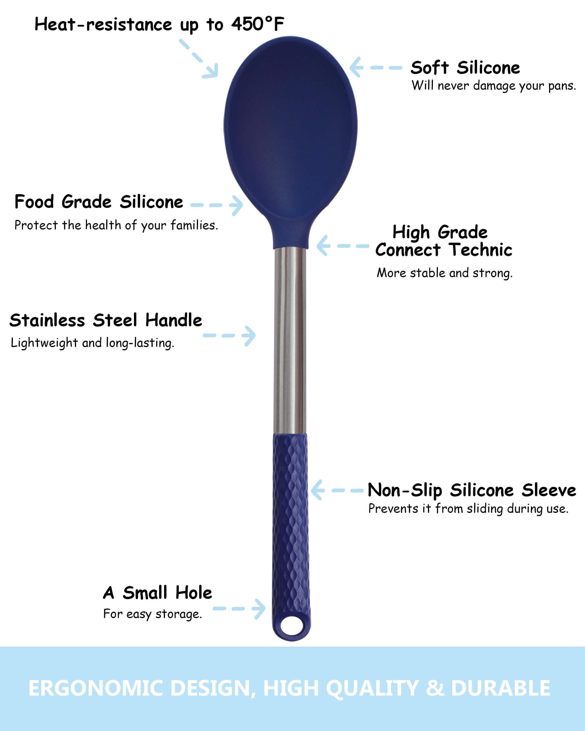 Silicone Kitchen Utensils Set - 28 Pieces Cooking Utensils Set Non-Stick Heat Resistance Silicon With Stainless Steel Handle - R