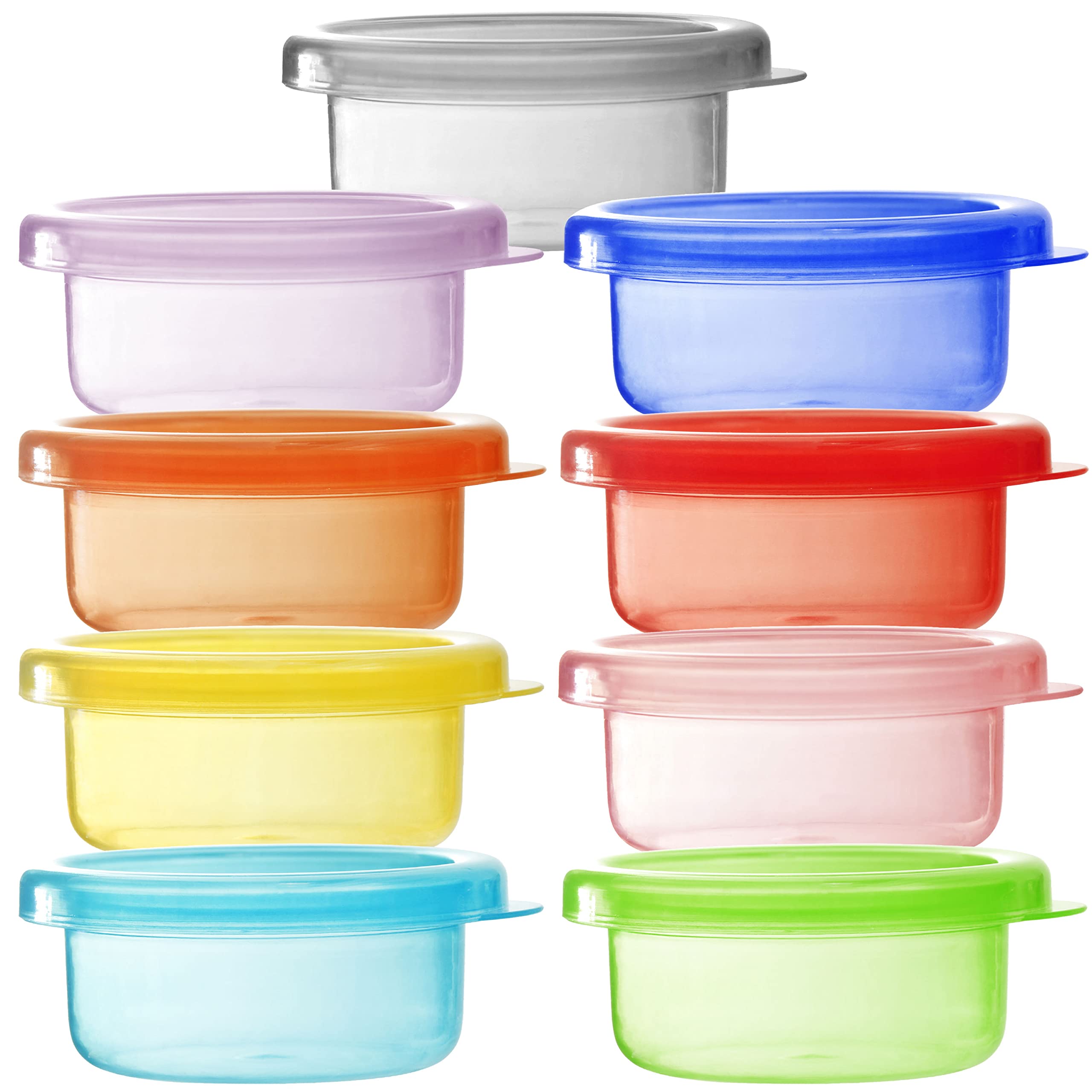 Youngever 9 Pack Snack Containers, Meal Prep Containers, Sauce Containers, Small Food Storage Containers With Lids, Condiment Cu