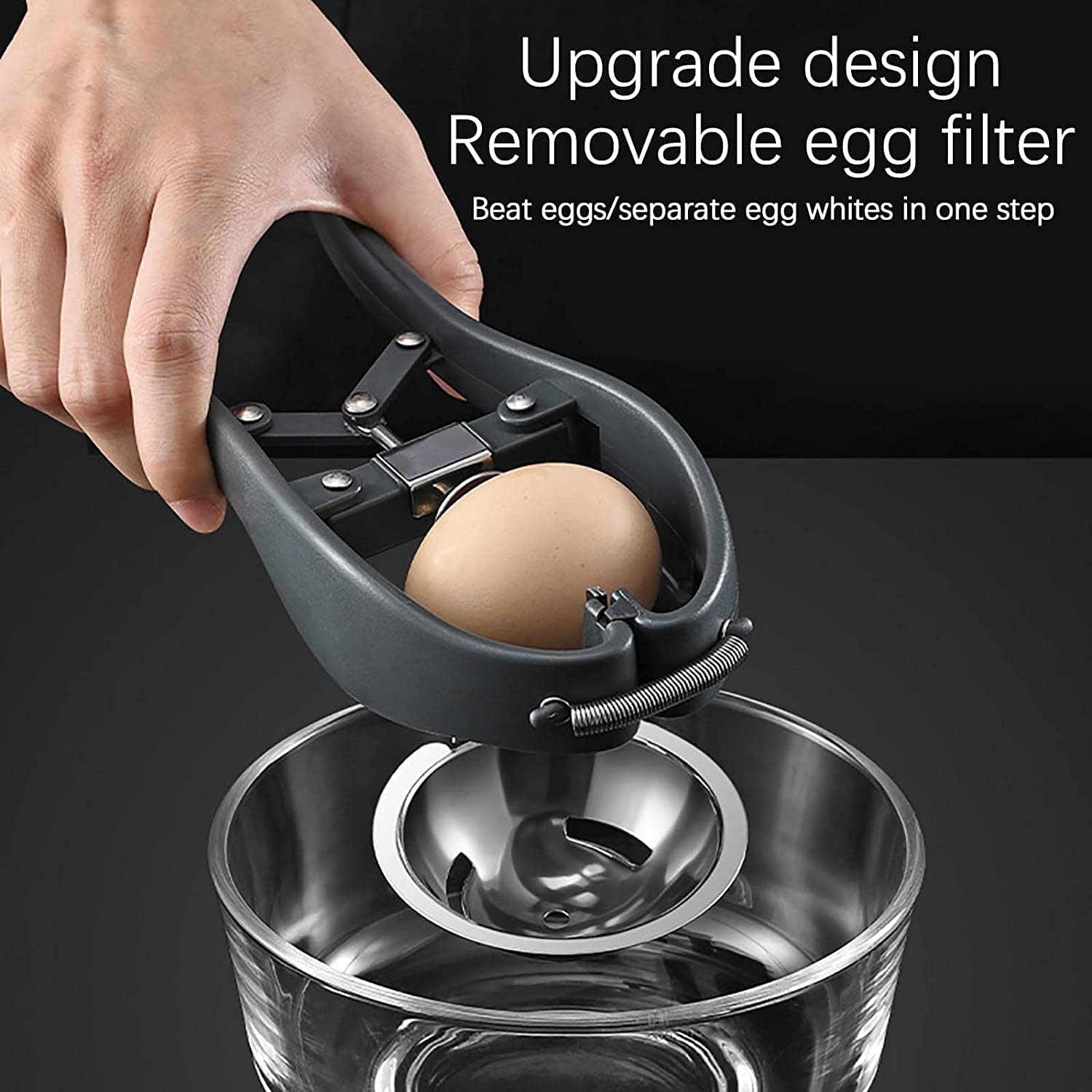 Multifunctional Two-In-One Egg Opener, Stainless Steel Egg Opener, Raw Egg Separator Handheld Egg Opener Simple Eggshell Cutter