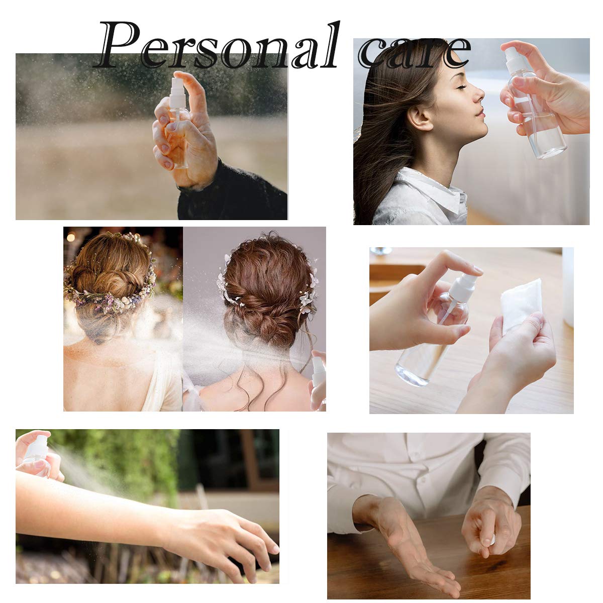 Zejia 6 Pack Small Spray Bottle, 2.7Oz/80Ml Travel Spray Bottle, Empty Fine Mist Spray Bottles, Refillable Mini Spray Bottles Wi