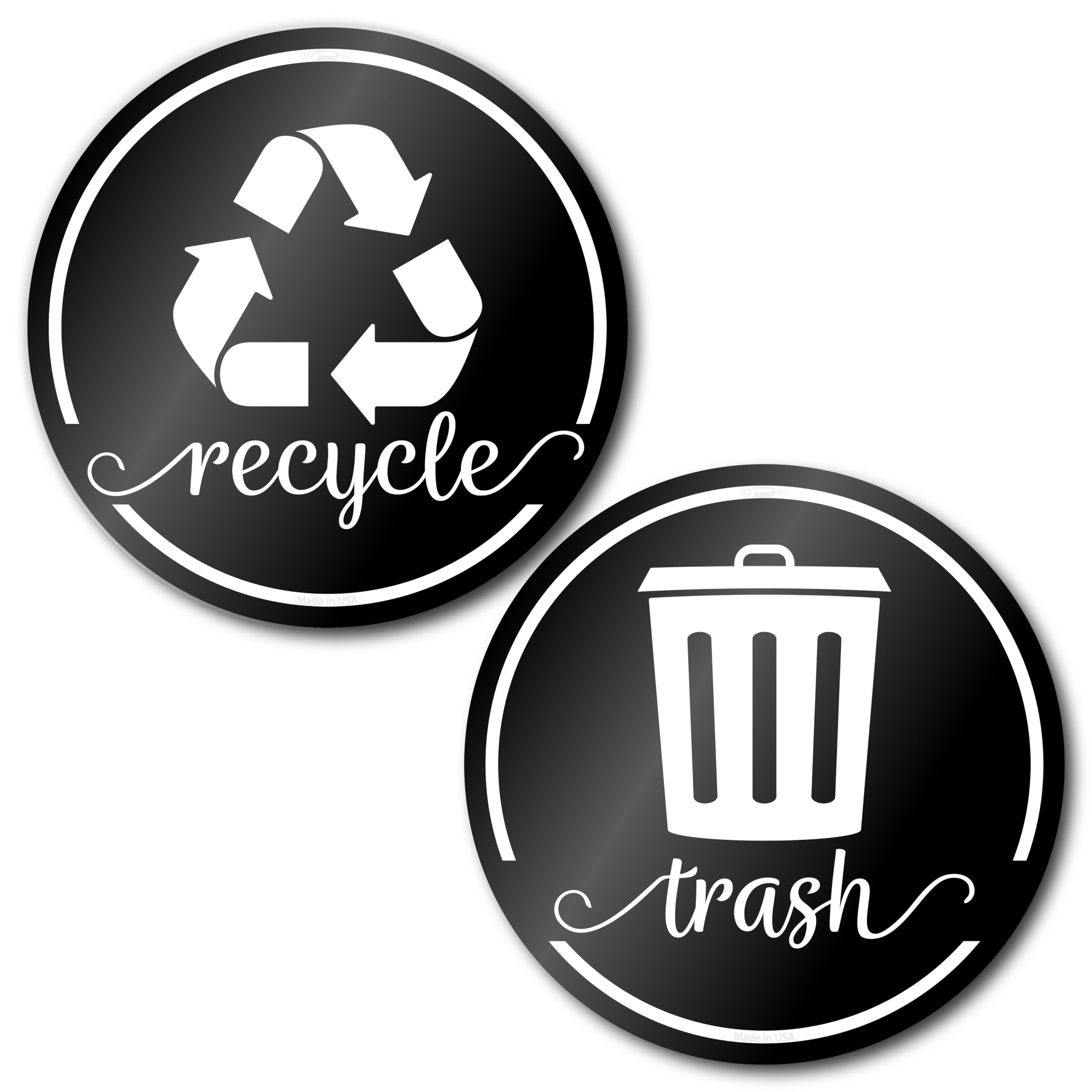 Modern Recycling Stickers For Trash Can, 3.5'' Trash And Recycle Stickers, Laminated Recycle Stickers For Trash Bins, Recycle St