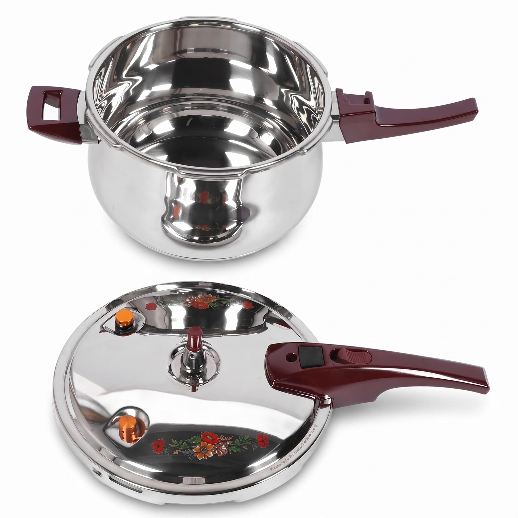 Bewinner Stainless Steel Pressure Cooker 80KPA, Cookware Pressure Canner Rice Cooker with Safety Valve Devices, Compatible with 
