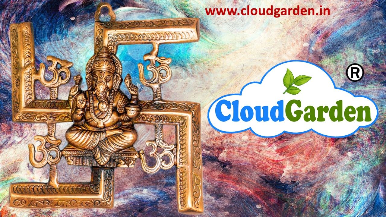 Tsr Home Decorz Metal Om Swasthik Ganesha 10 Inch Size, Wall Hanging Sculpture Decorative For Gifting Housewarming Main Door, En