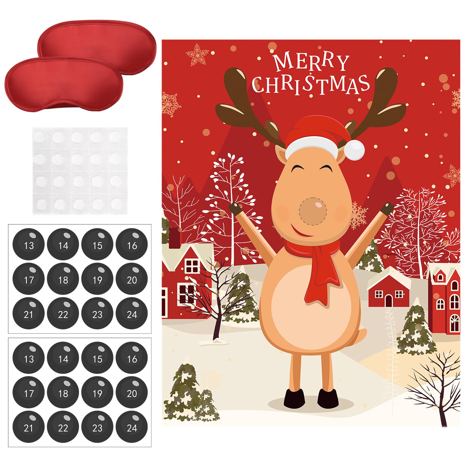 Gejoy Pin the Nose on the Reindeer Snowman Christmas Party Games Pin Games Set Christmas Holiday Activities Family Adults New Ye