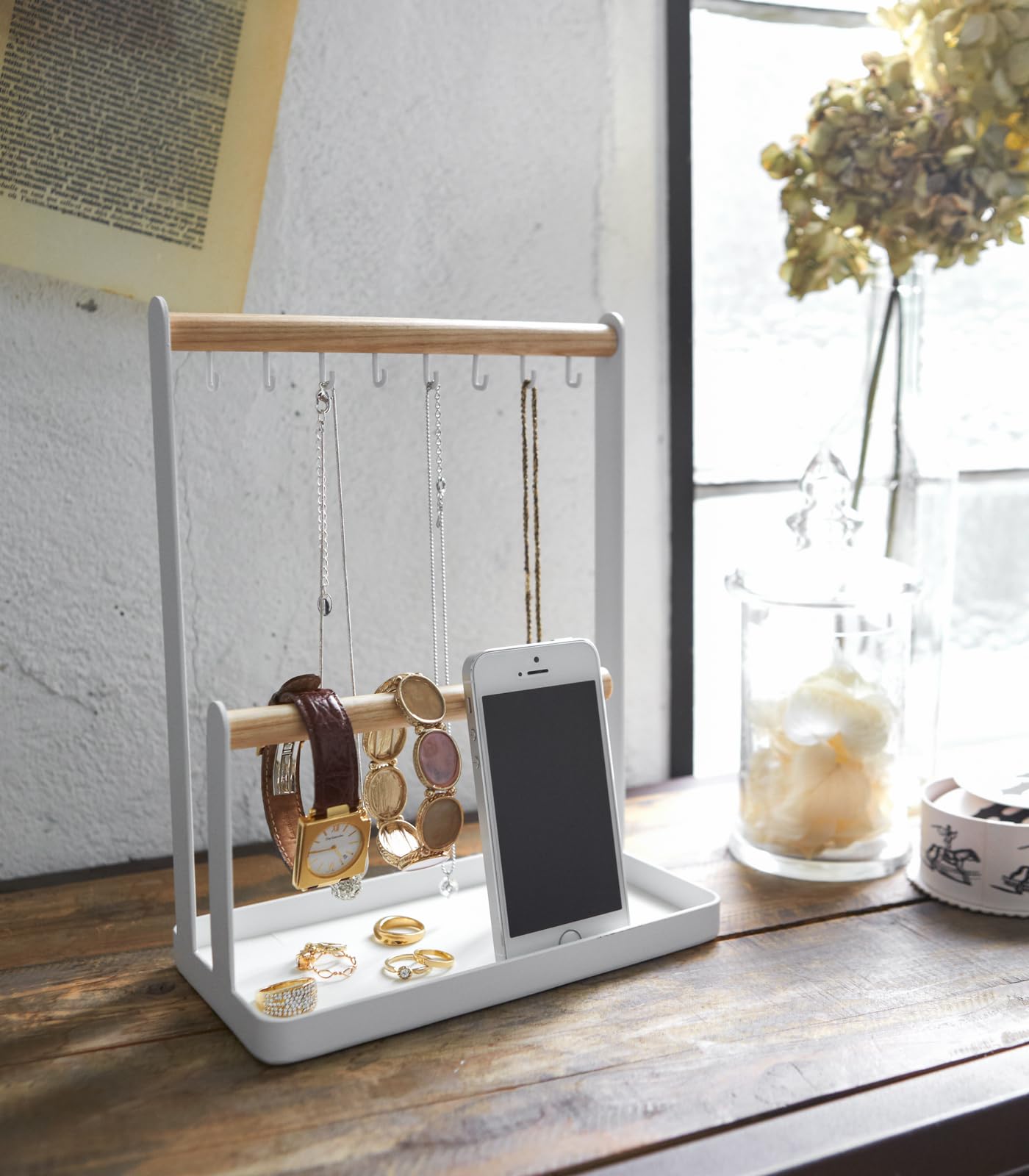 Yamazaki Home 2311 Accessory Stand-Jewelry Holder & Organizer Storage, One Size, White