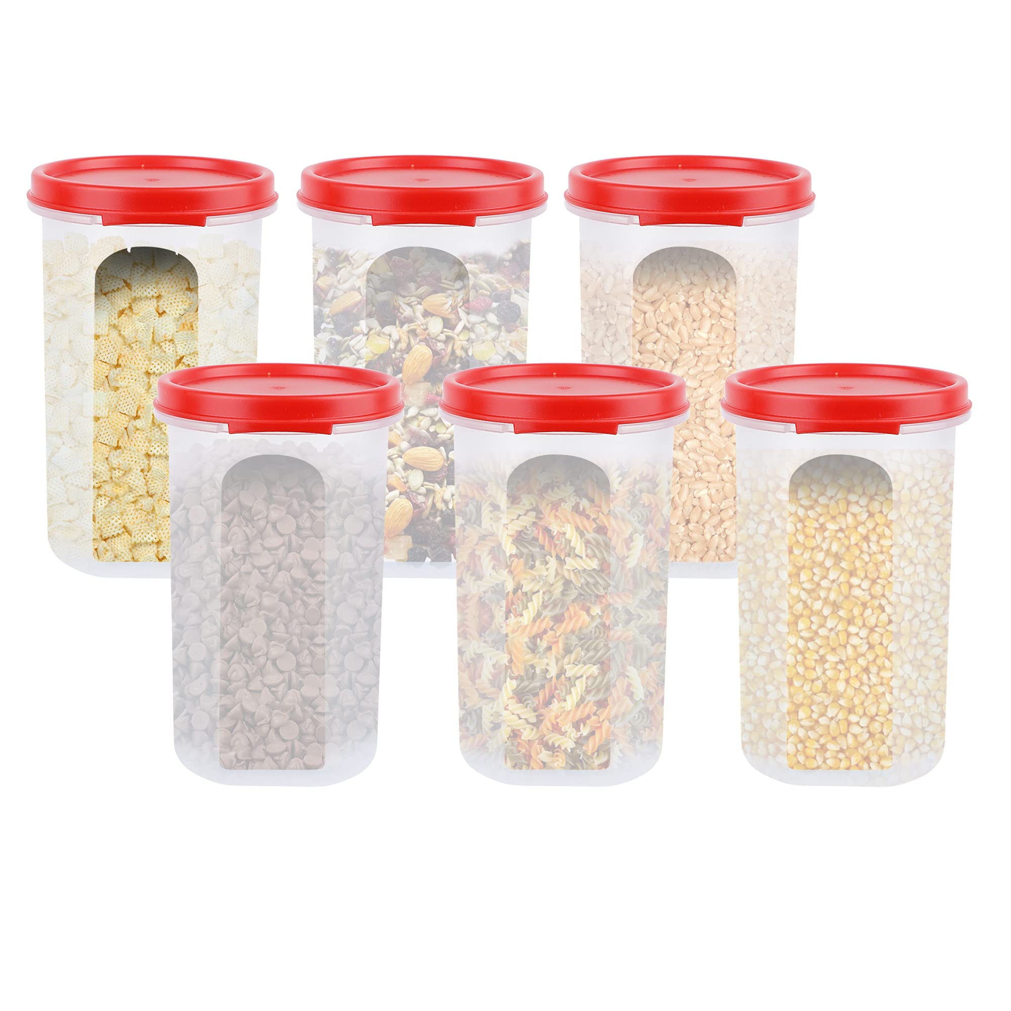 Cutting Edge 585Ml Smart Slim Storage Airtight ContainerRed,Set Of 6