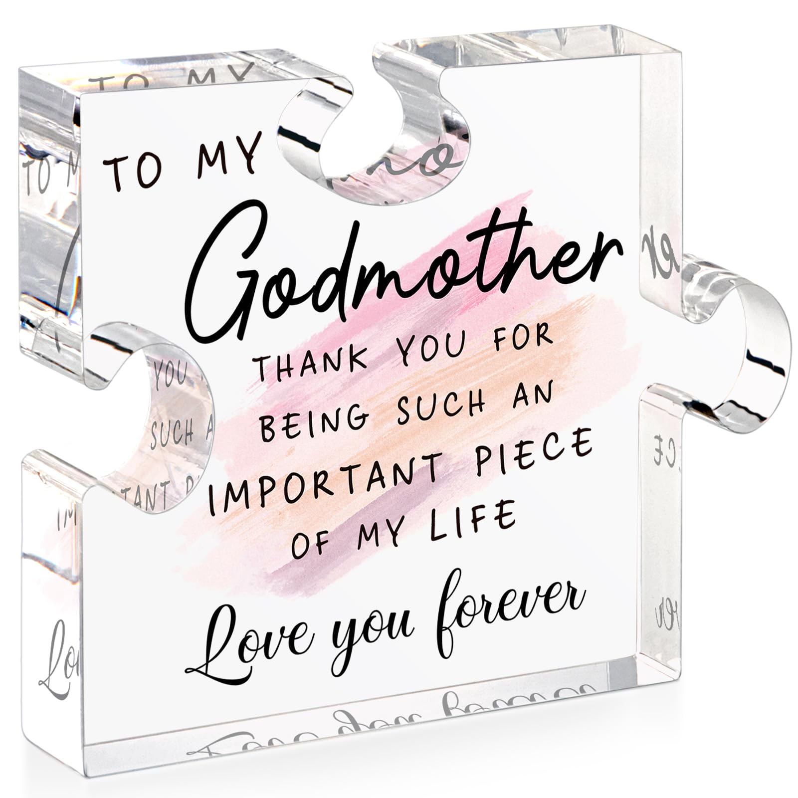 LukieJac Godmother Gift from Godchild for Godmother Proposal Gift Puzzle Piece God Mother Birthday Christmas Promoted to Godmoth