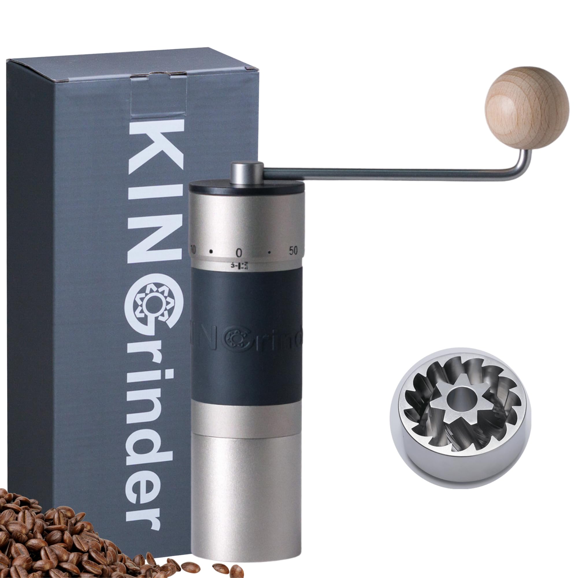 ?Sliver?KINGrinder K6 Manual Hand Coffee Grinder with Straight Handle for French Press, Drip, Espresso with Assembly Consistency