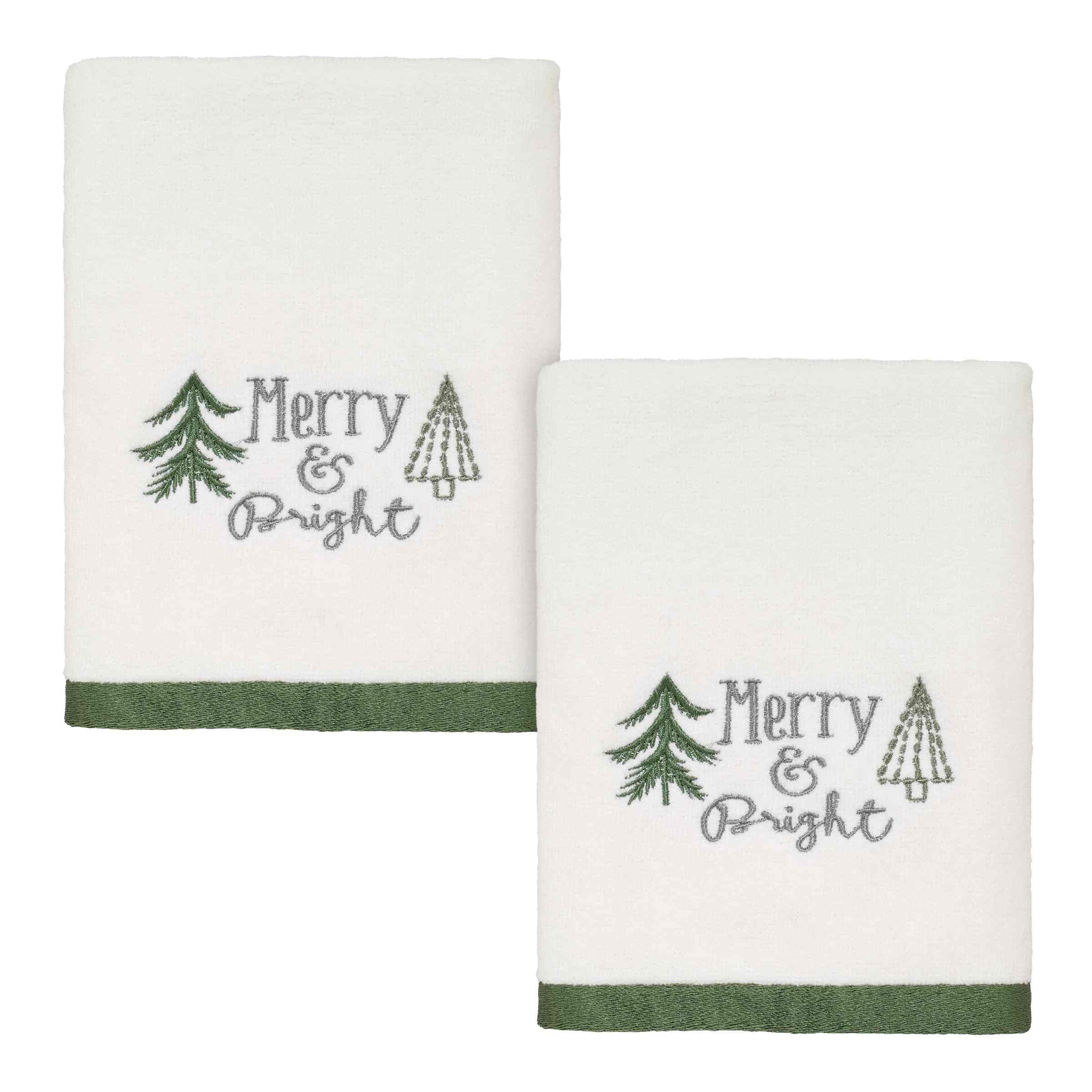 Avanti Linens - Hand Towels, Soft Embroidered Cotton Velour, Christmas Decorations, Set Of 2 (Christmas Trees Collection)