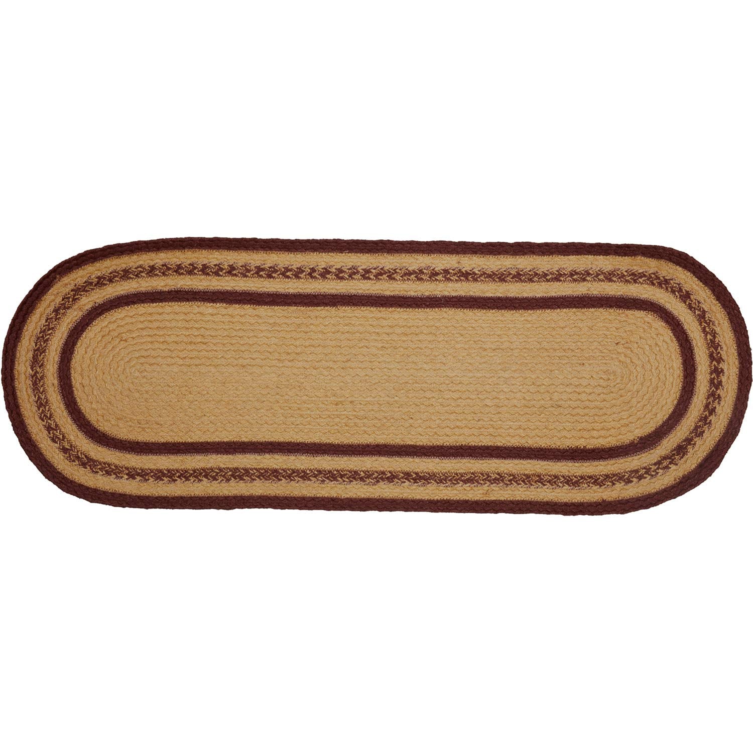 Vhc Brands Americana Primitive Potomac Stencil Stars Jute Runner, Burgundy, 13X36