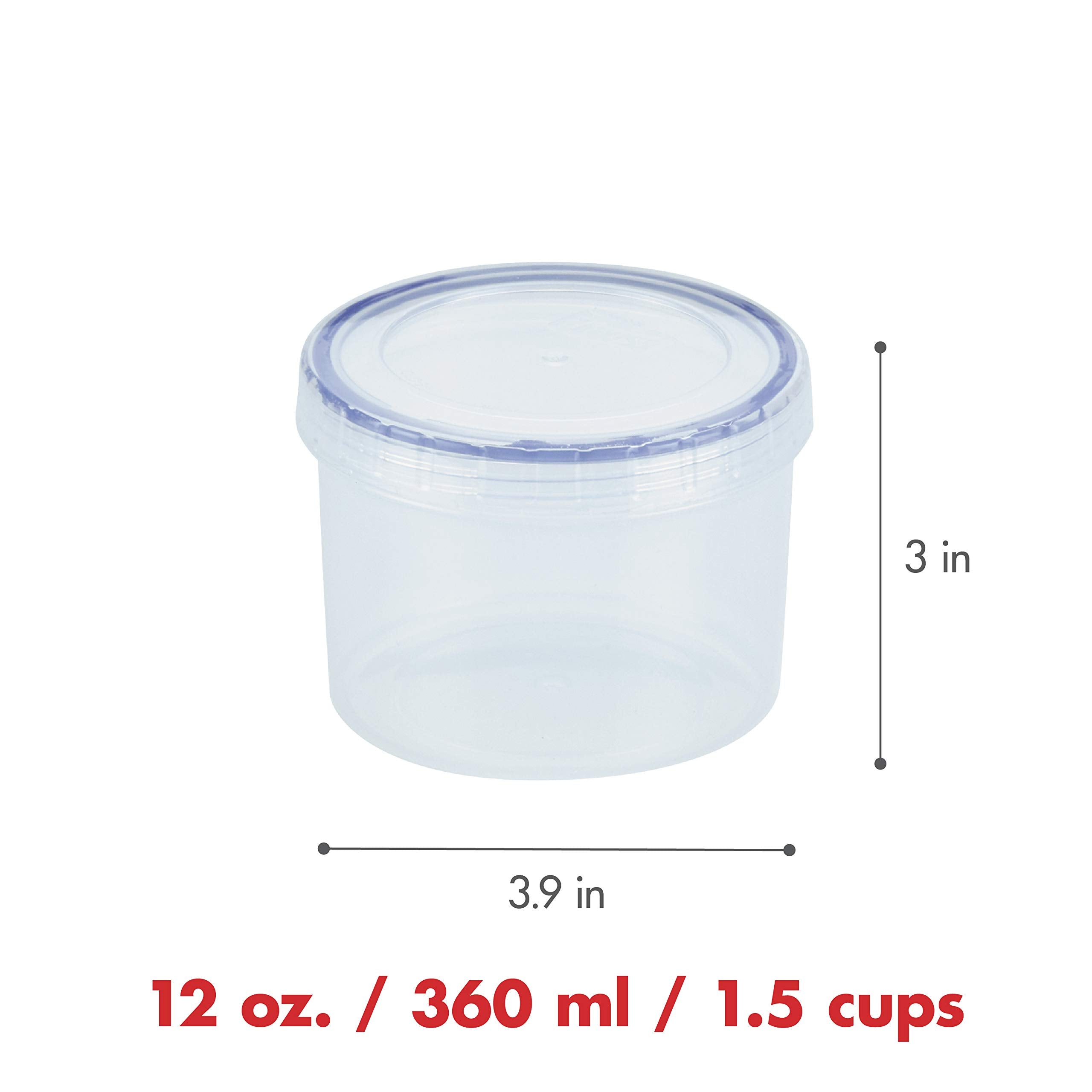 Locknlock Easy Essentials Twist Food Storage Lids/Airtight Containers, Bpa Free, Short-12 Oz-For Coffee, Clear