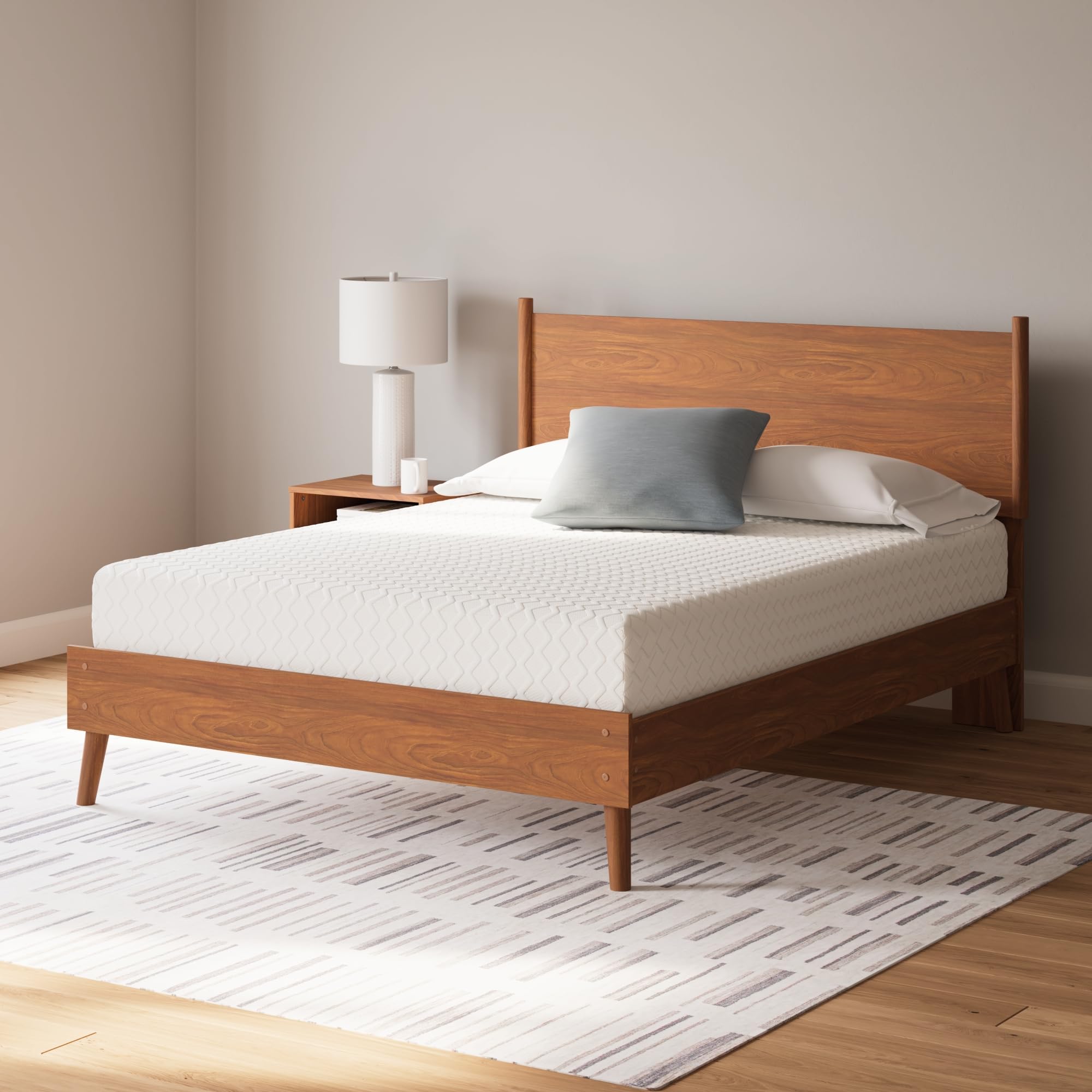 Signature Design By Ashley King Size Chime 10 Inch Medium Firm Memory Foam Mattress With Green Tea & Charcoal Gel For Pressure R