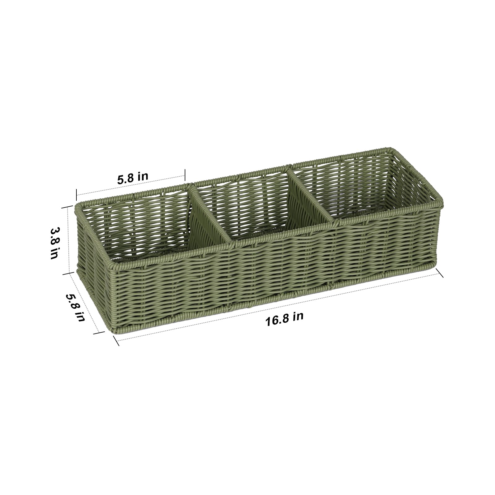UPINFREE Bathroom Toilet Paper Basket: Water-resistant Resin 3-Section Organizer Above Toilet Space Efficient For Small Homes St