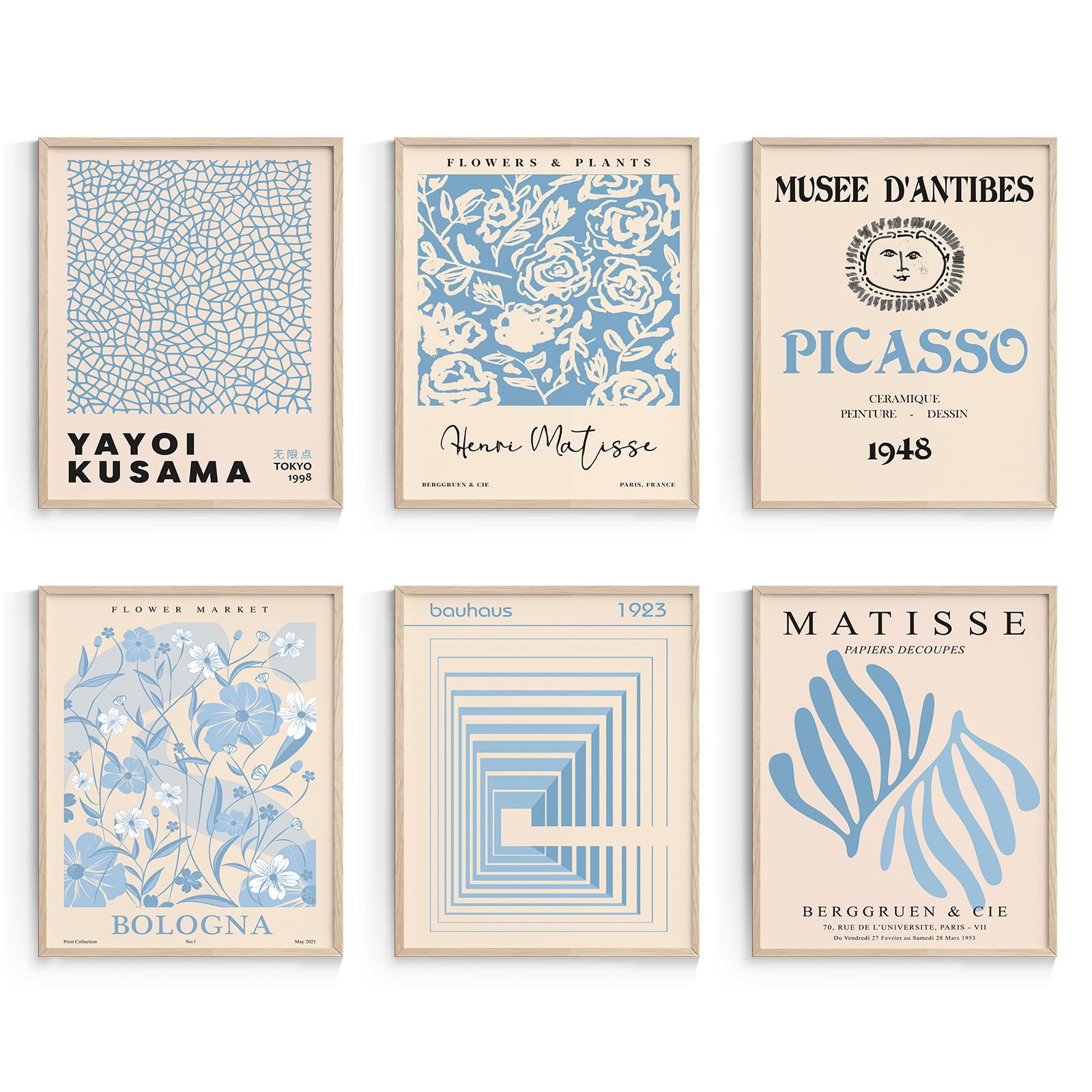 Habseligkeit Blue Master Wall Art Prints, Abstract Matisse Wall Art Exhibition Posters, Vintage Art Art Prints, Retro Room Decor